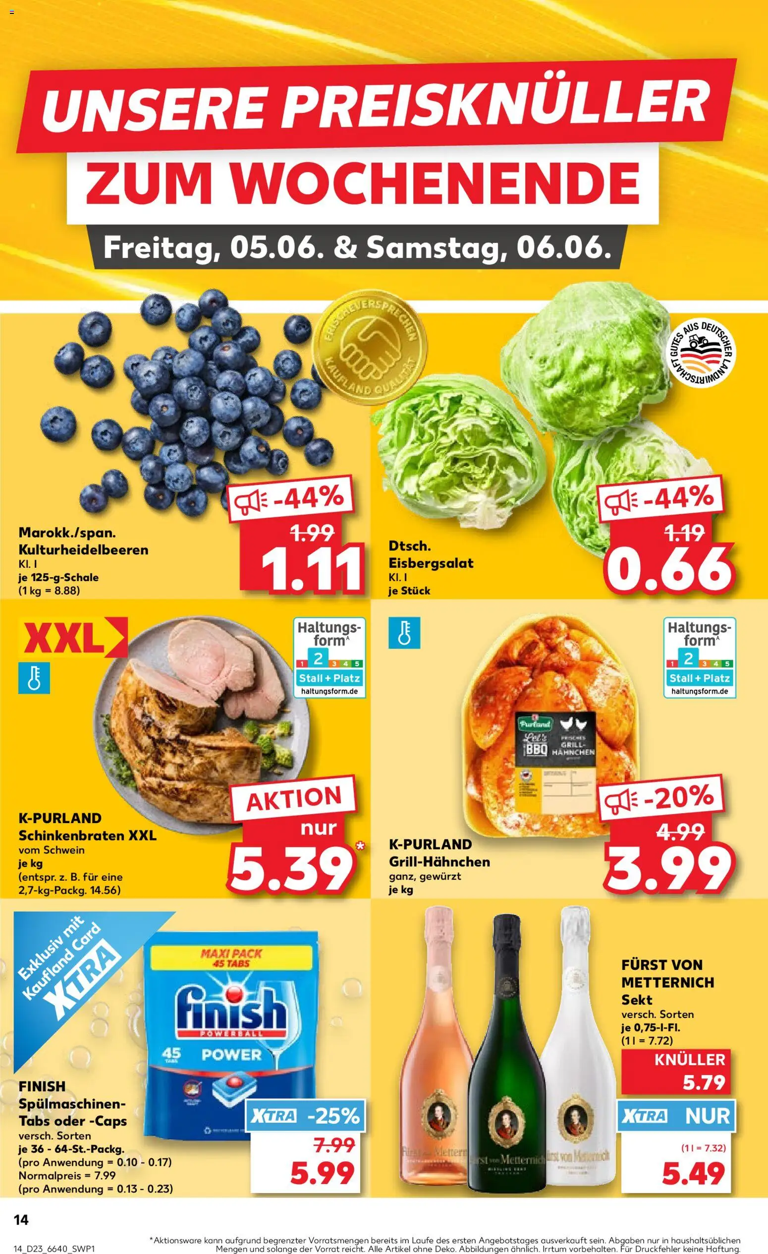 Kaufland Německo leták od 04.06.2026 | Strana: 14 | Produkty: Finish, Sekt, Forma, Gril