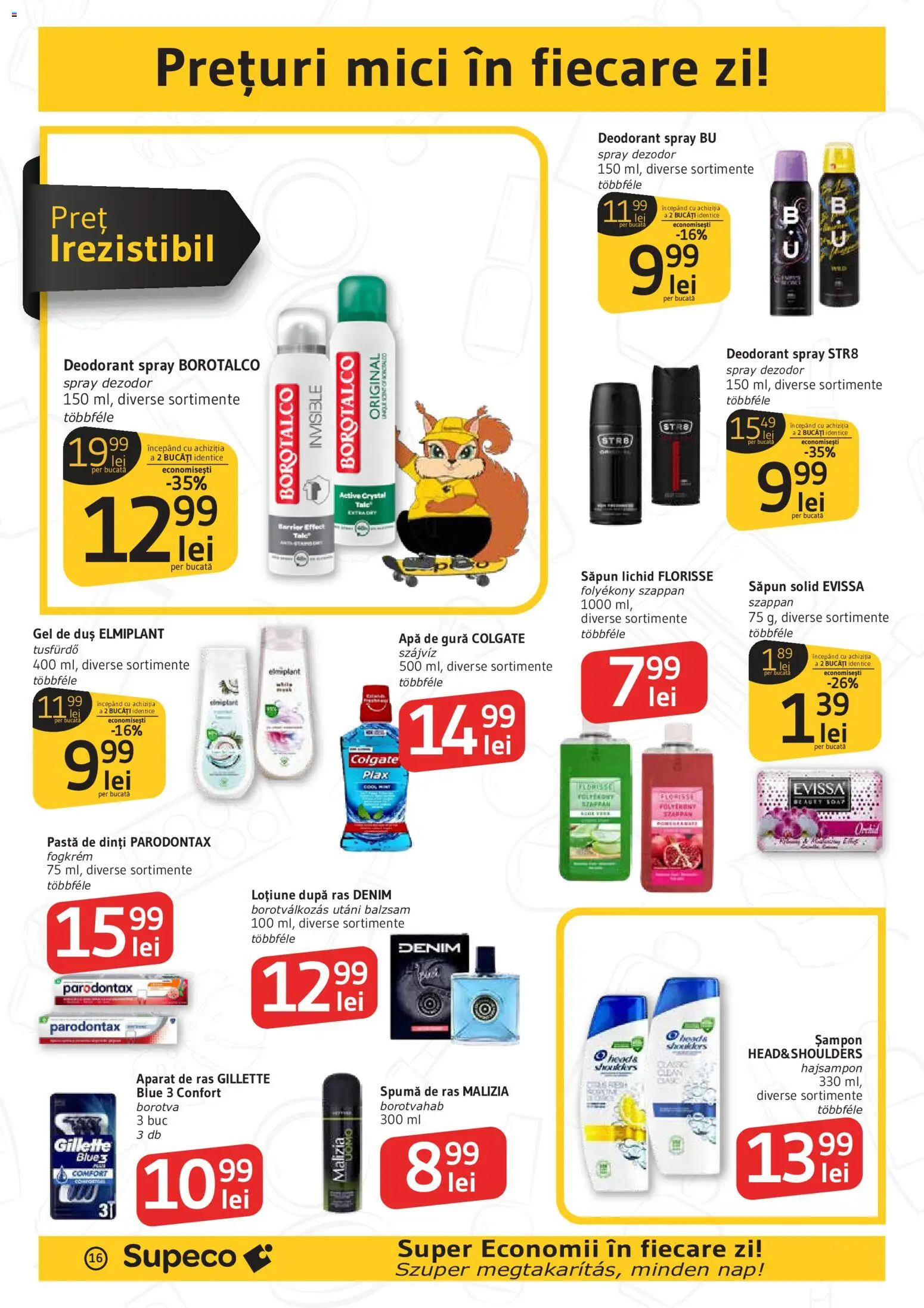 Noul catalog Supeco – valabil de la 11.06.2026 | Pagină: 16 | Produse: Săpun solid, Loțiune după ras, Deodorant, Apă de gură