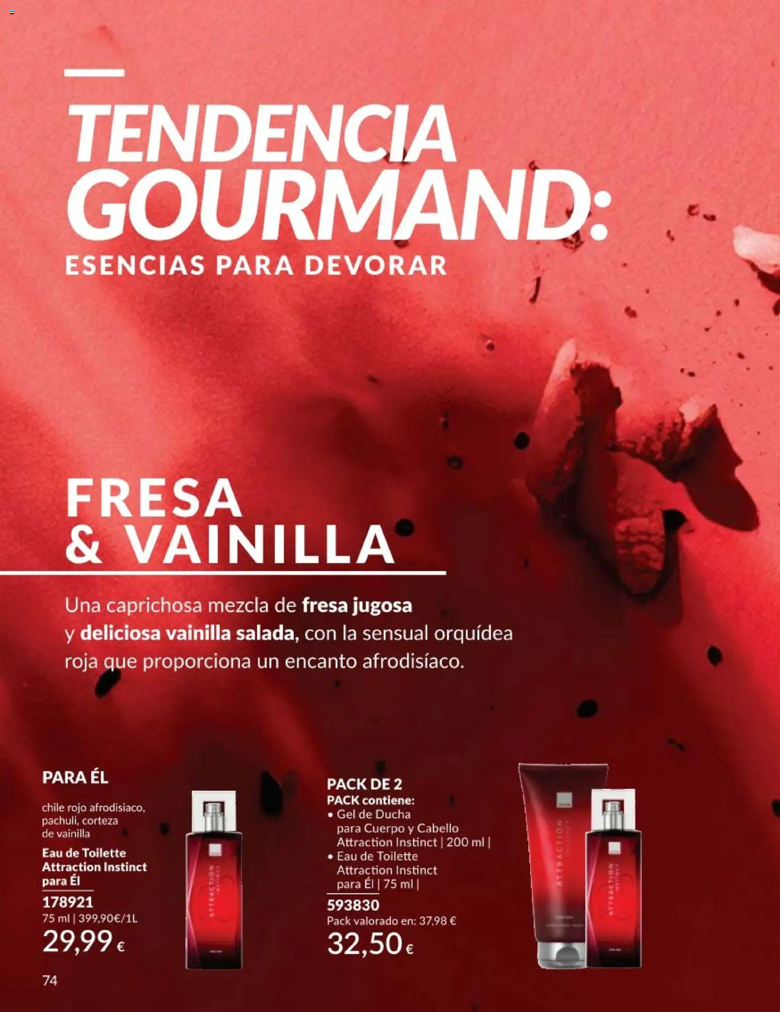 Catálogo AVON campaña 5 │ válido desde el 01.05.2026 | Página: 74 | Productos: Eau de toilette, Gel de ducha, Ducha