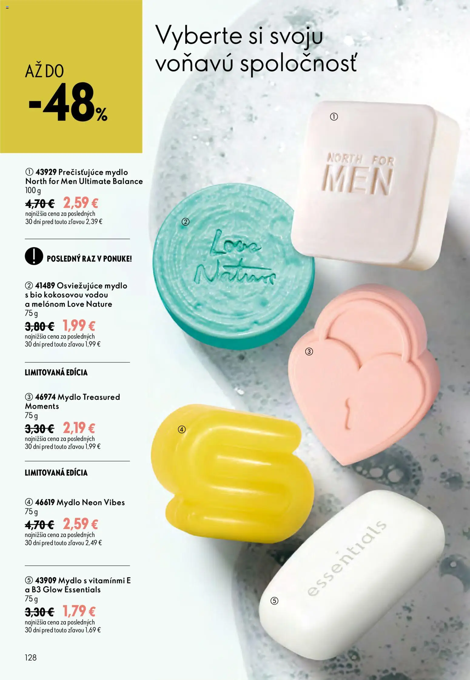 Nové Oriflame akcie – leták je platný od 29.07.2026 | Strana: 128 | Produkty: Mydlo