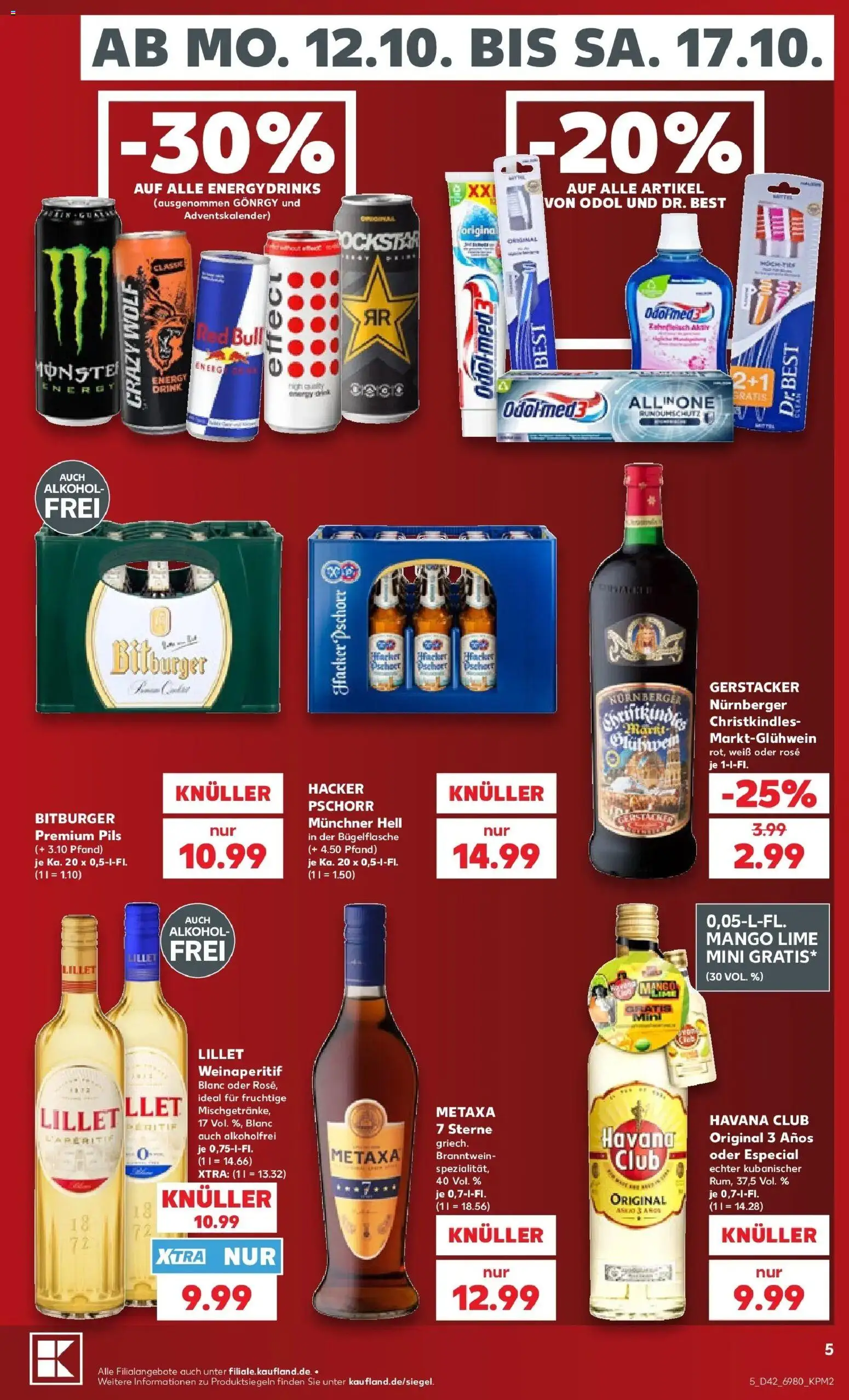 Prospekt Kaufland ab 12.10.2026 » Angebote Online zum Blättern | Seite: 9 | Produkte: Havana club, Red bull, Energy, Pils