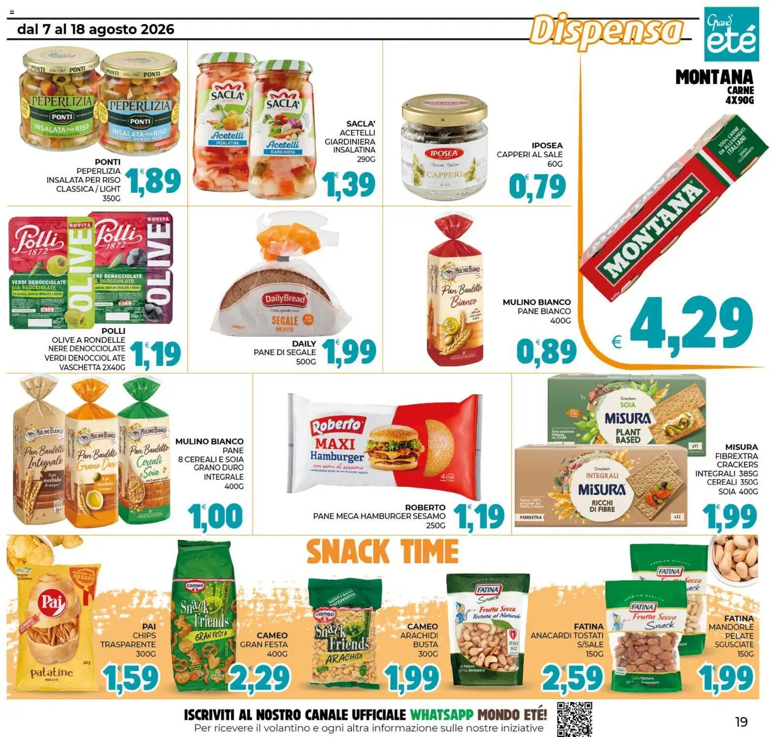 Volantino Eté del 07/08/2026 | Pagina: 19 | Prodotti: Anacardi, Mandorle, Crackers, Arachidi