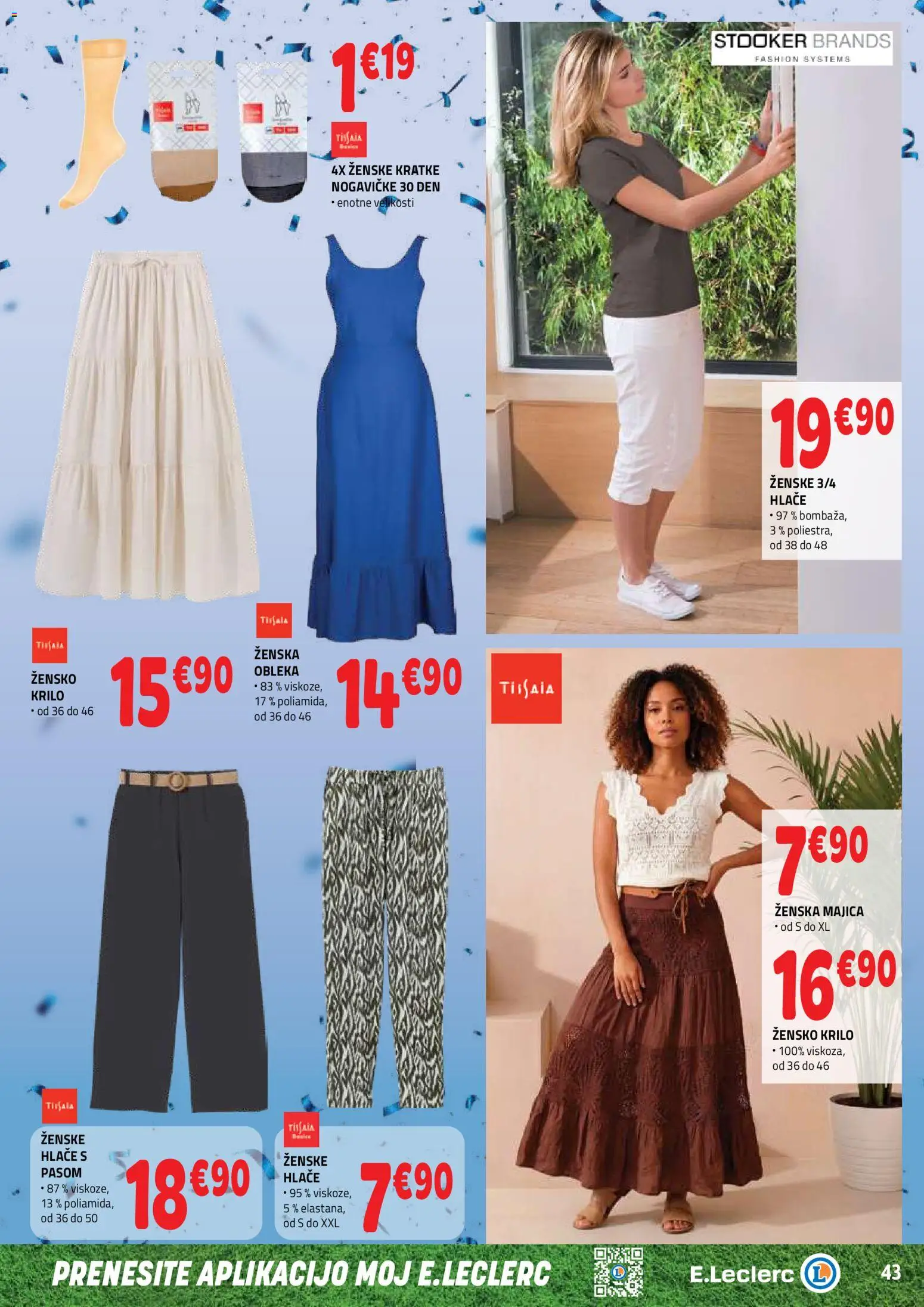 Novi E.leclerc katalog ponudbe – veljaven od 03.06.2026 | Stran: 43 | Izdelki: Krilo, Majica, Hlace, Obleka