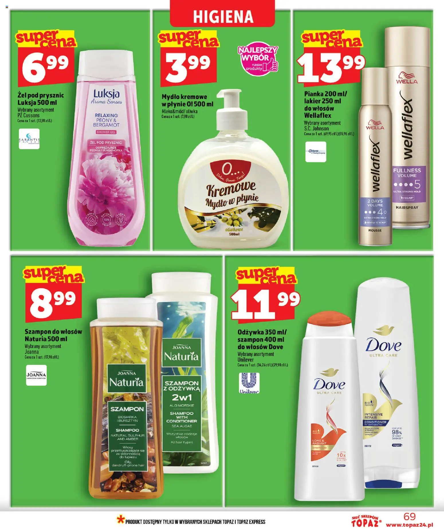 Topaz gazetka od 18.06.2026 | Strona: 69 | Produkty: Algi morskie, Szampon, Odżywka, Mydło