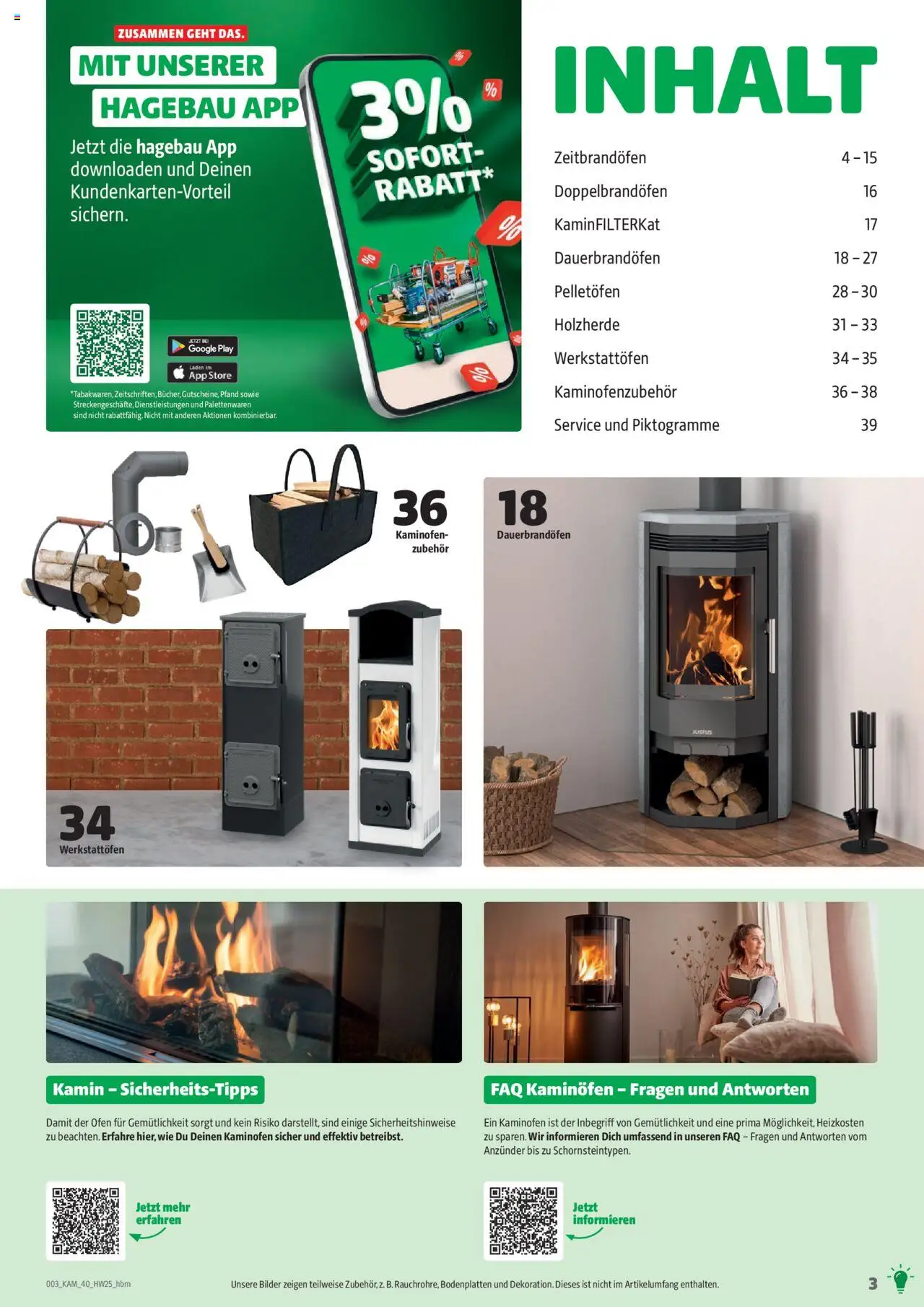 Hagebau Kaminöfen – gültig ab 07.07.2025 | Seite: 3 | Produkte: Ofen, Kamin, Kaminofen, Bilder