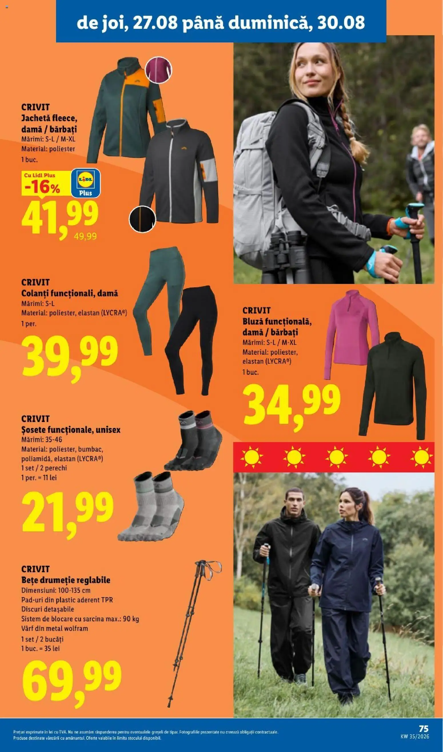 Noul catalog Lidl – valabil de la 24.08.2026 | Pagină: 75 | Produse: Jachetă, Șosete, Colanți, Plus
