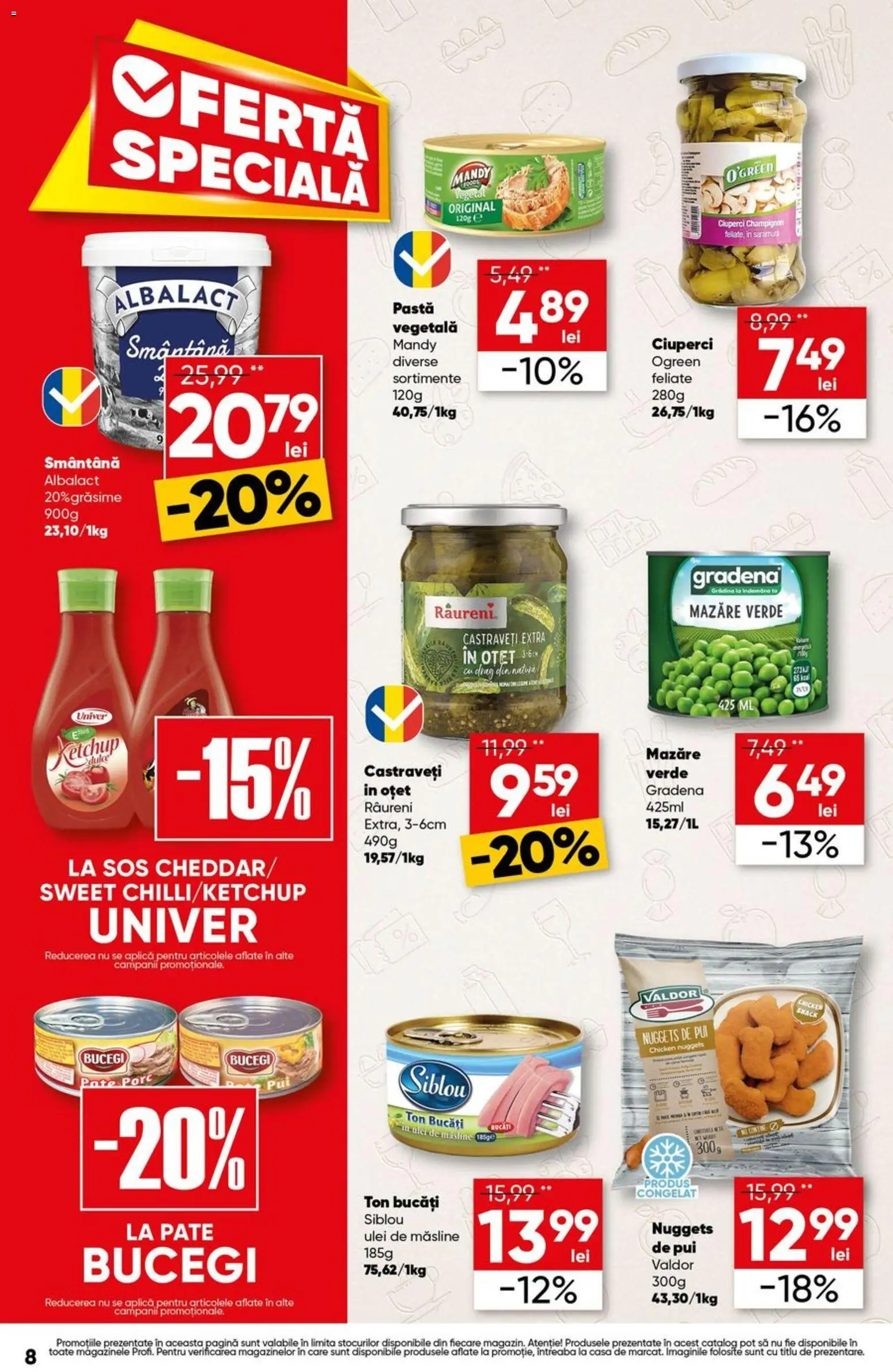 Noul catalog Profi – valabil de la 06.08.2026 | Pagină: 8 | Produse: Ciuperci, Ulei, Smântână, Castraveți