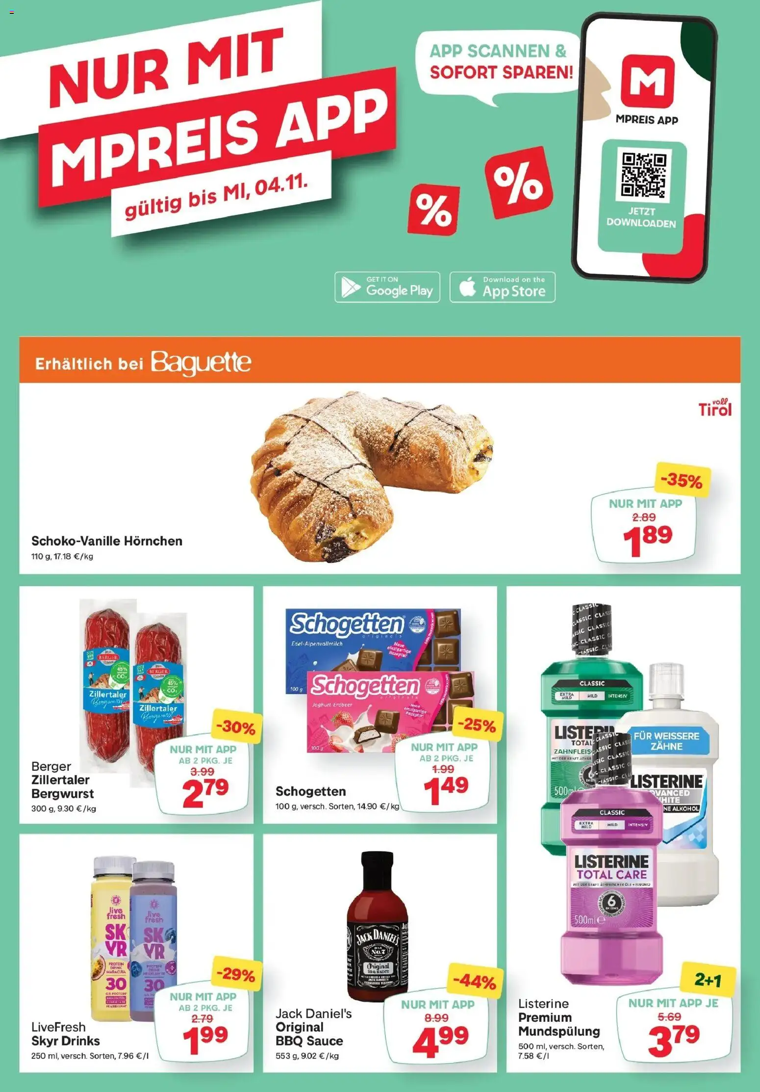 MPREIS Saalbach von 22.10.2026 - Aktuelle Angebote | Seite: 13 | Produkte: Baguette, Joghurt