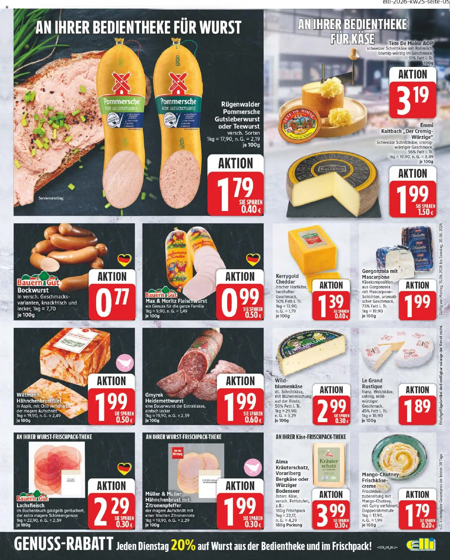 Elli Markt Prospekt – gültig ab 15.06.2026 | Seite: 9 | Produkte: Käse, Creme, Chili, Hahnchenbrust