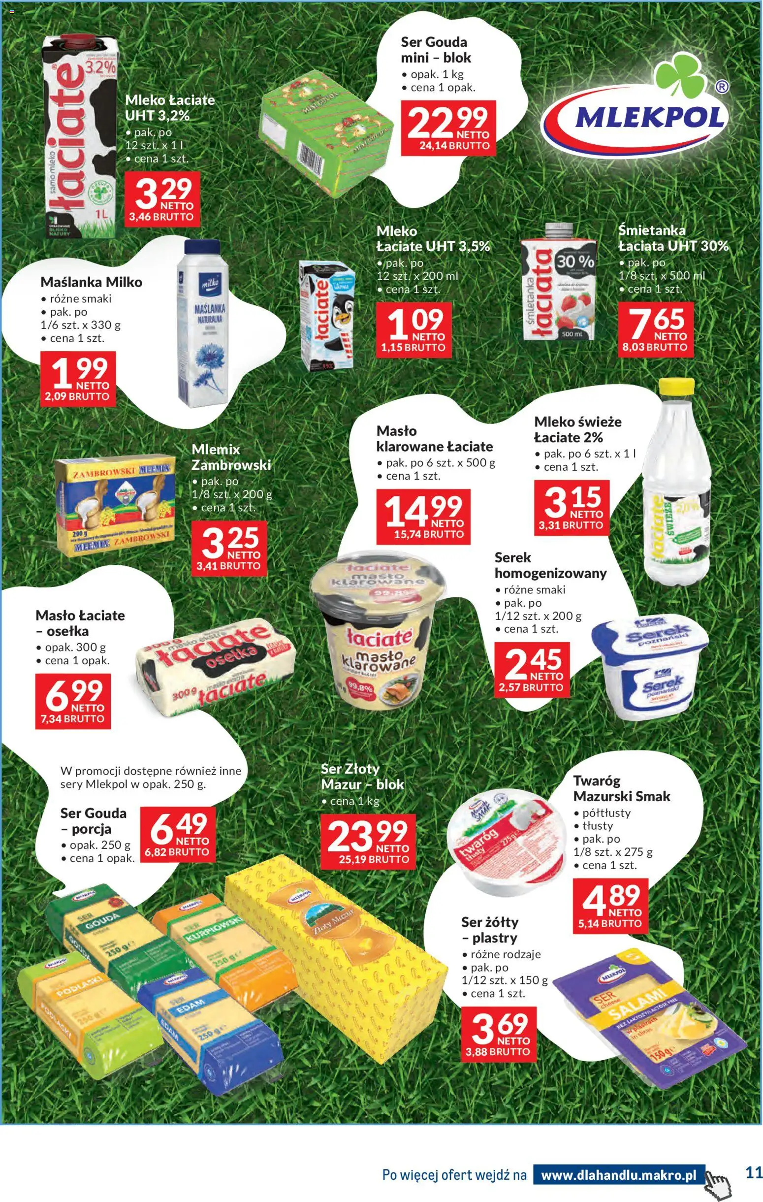 Makro gazetka - Dystrybucja do sklepów od 14.04.2026 | Strona: 11 | Produkty: Osełka, Maślanka, Sery, Twaróg