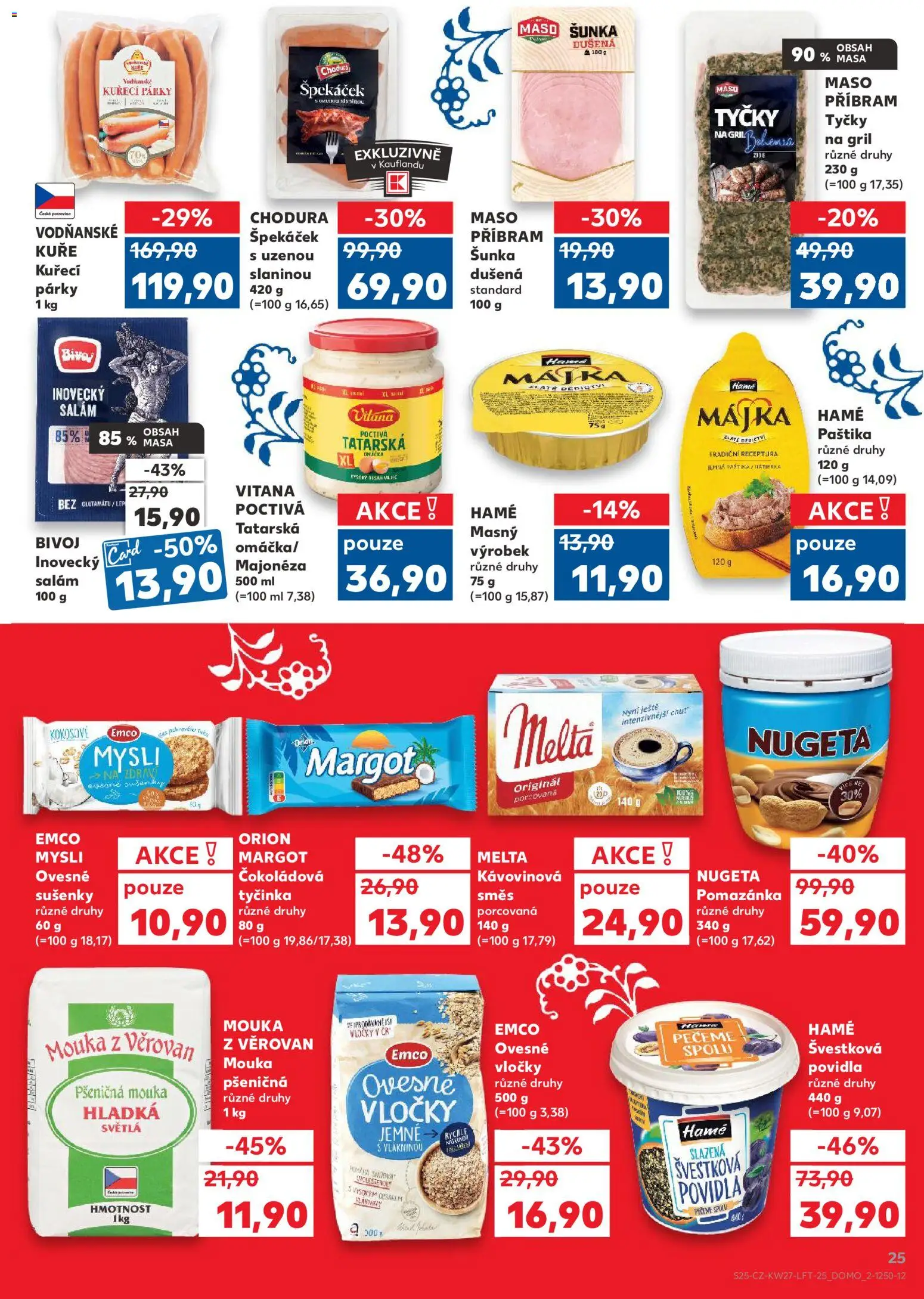 Kaufland leták - Plzeň od 01.07.2026 | Strana: 25 | Produkty: Salám, Párky, Nugeta, Sušenky