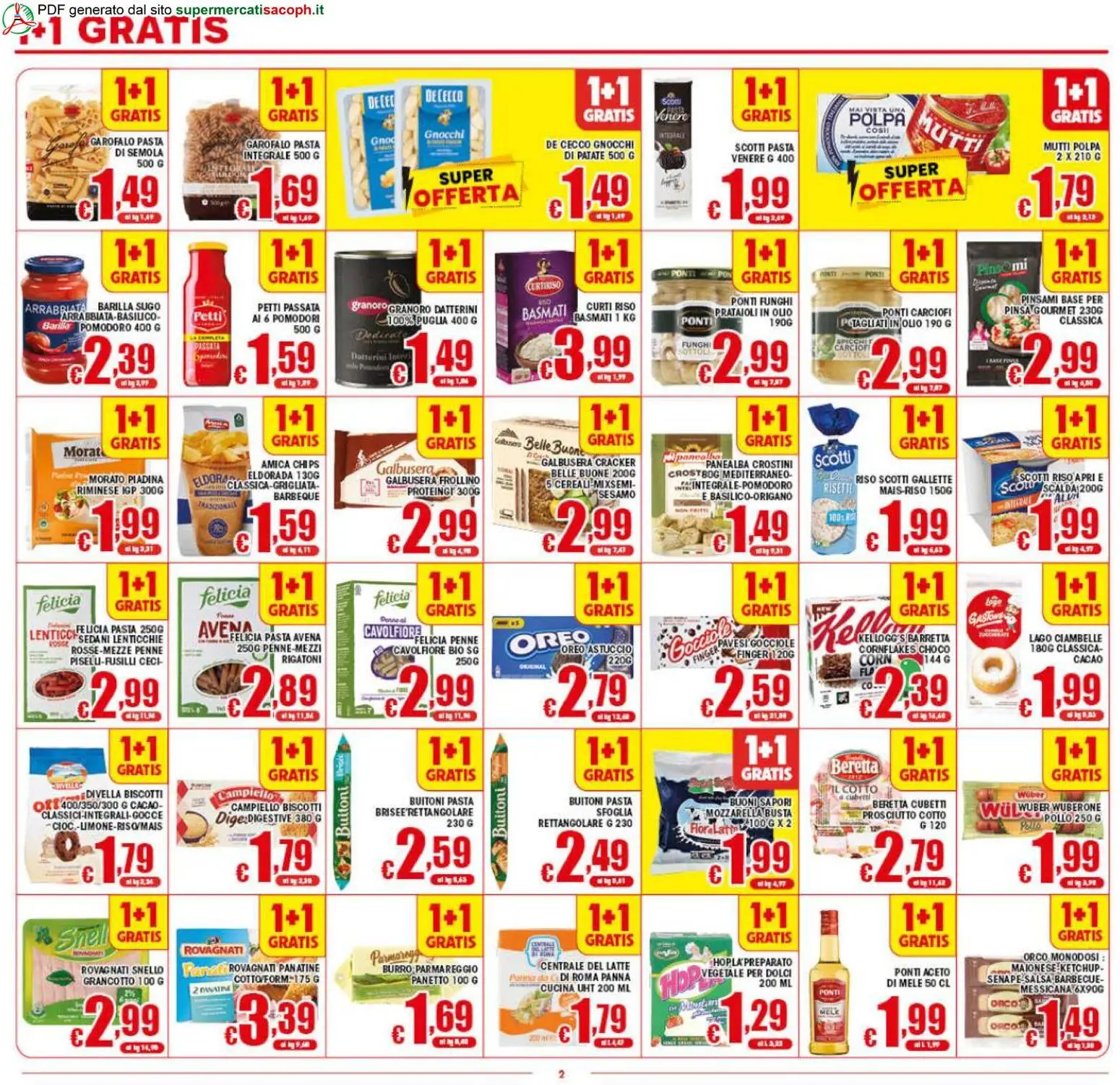 Volantino Sacoph del 29.04.2026 | Pagina: 2 | Prodotti: Olio, Mutti, Cacao, Gnocchi