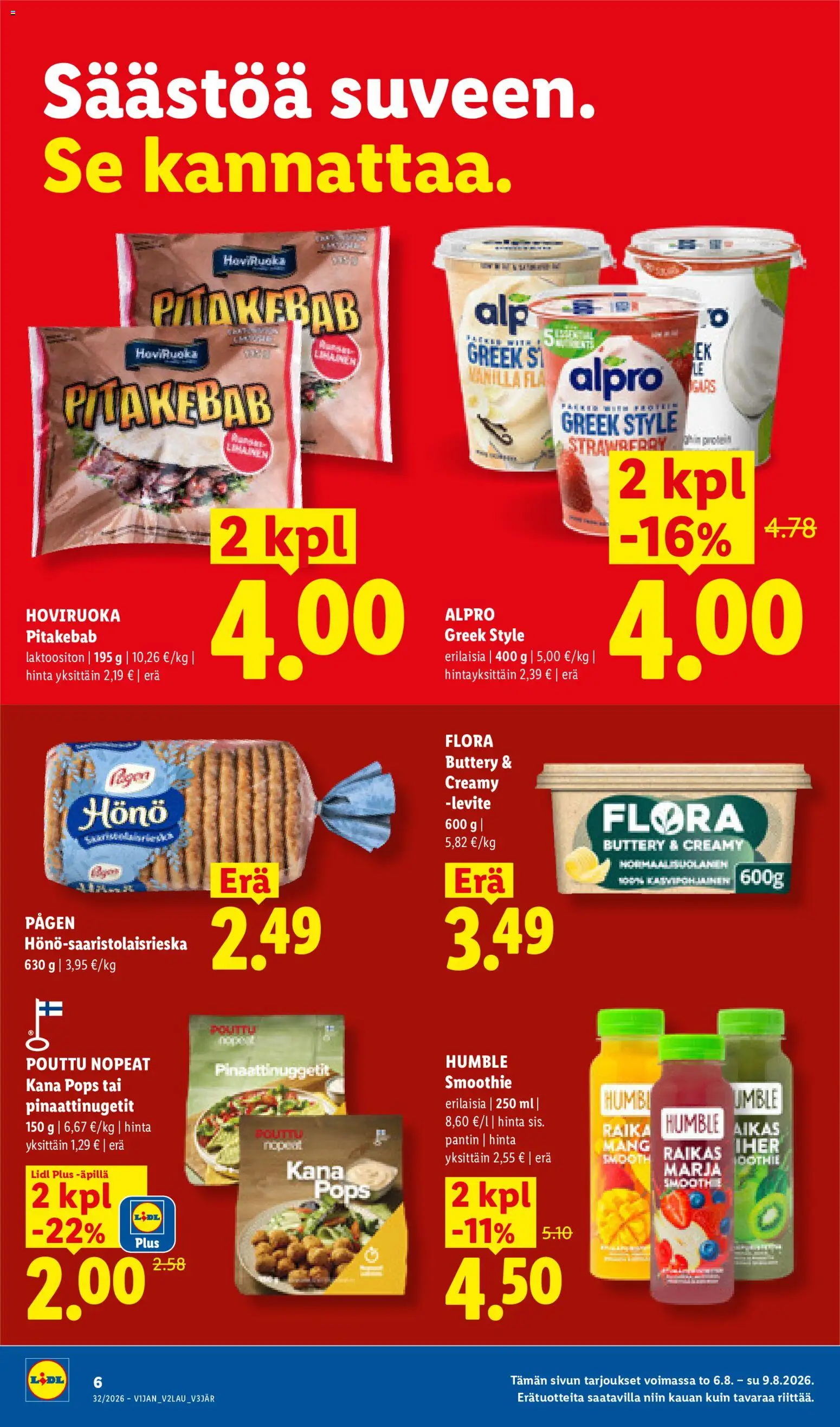 Lidl tarjoukset – voimassa 06/08/2026 alkaen | Sivu: 6 | Tuotteet: Smoothie, Kana