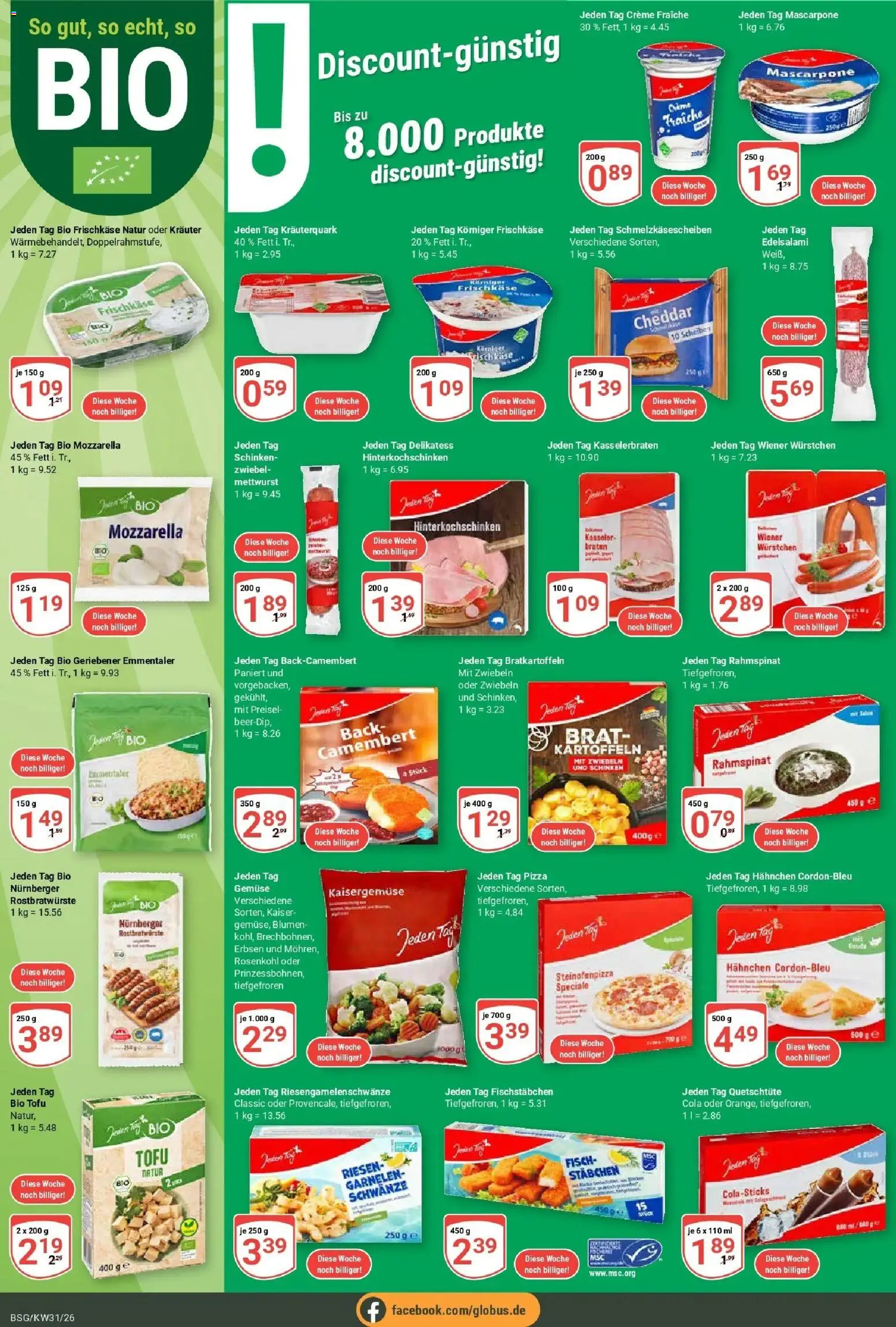 Globus Prospekt Braunschweig – gültig ab 27.07.2026 | Seite: 4 | Produkte: Hahnchen, Mascarpone, Fisch, Schinken