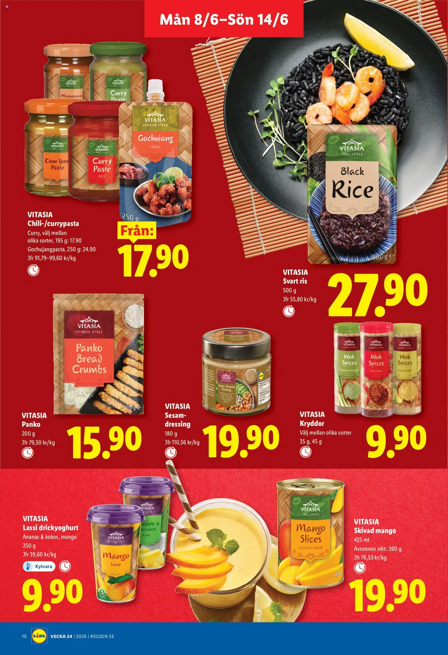 Lidl reklamblad aktuell från 08.06.2026 | Sida: 10 | Produkter: Äpple, Ris, Ananas, Mango