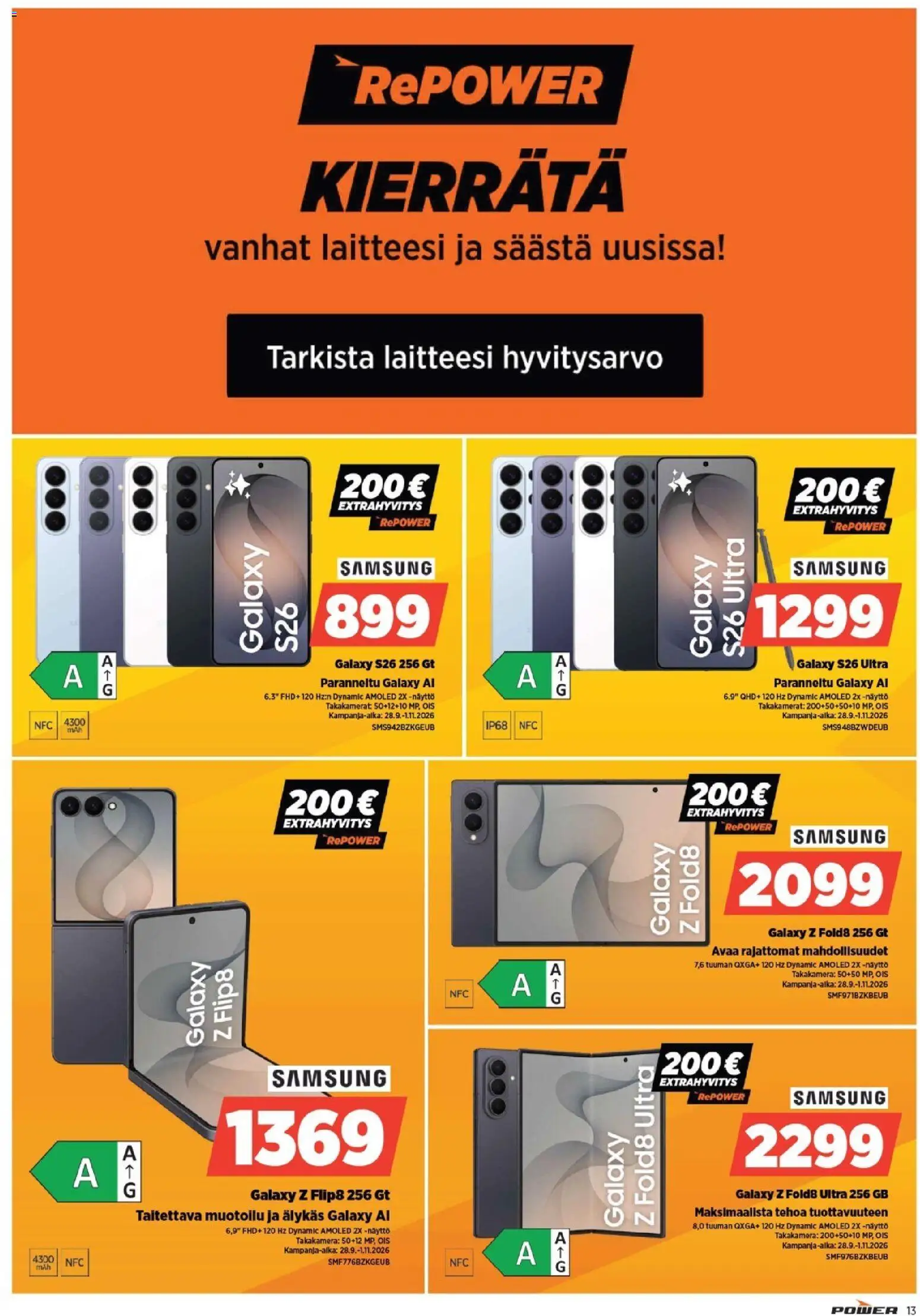 Power tarjoukset – voimassa 28/09/2026 alkaen | Sivu: 13 | Tuotteet: Näyttö