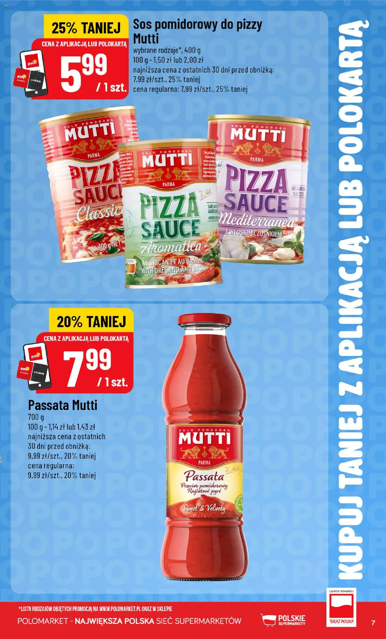 POLOmarket gazetka - Kupuj taniej od 02.09.2026 | Strona: 7 | Produkty: Przecier pomidorowy, Sos pomidorowy, Pizza, Passata