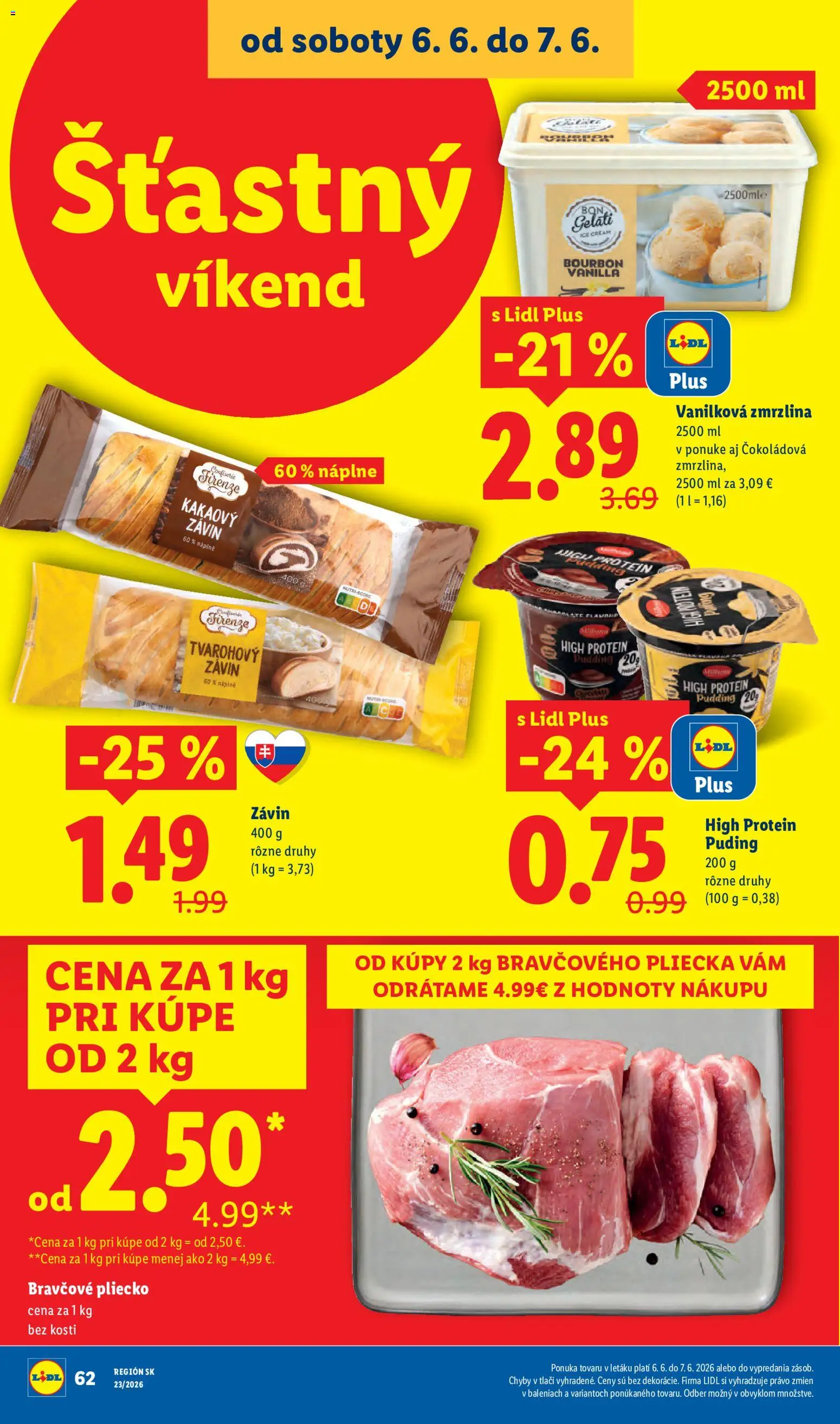 Nové Lidl akcie – leták je platný od 01.06.2026 | Strana: 92 | Produkty: Protein, Puding, Zmrzlina, Bourbon