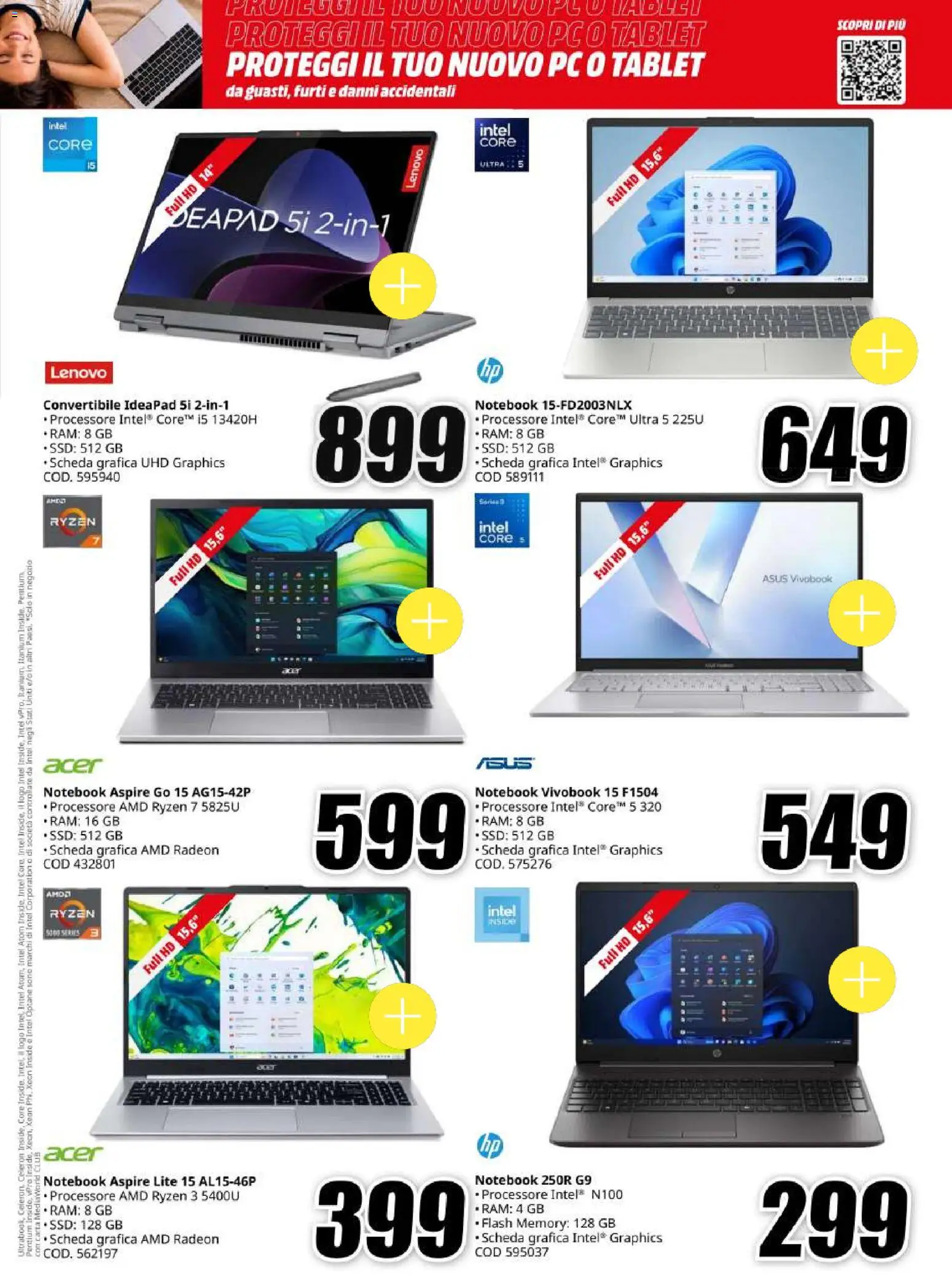 Volantino Media World del 06/10/2026 | Pagina: 3 | Prodotti: Notebook, Tablet, PC