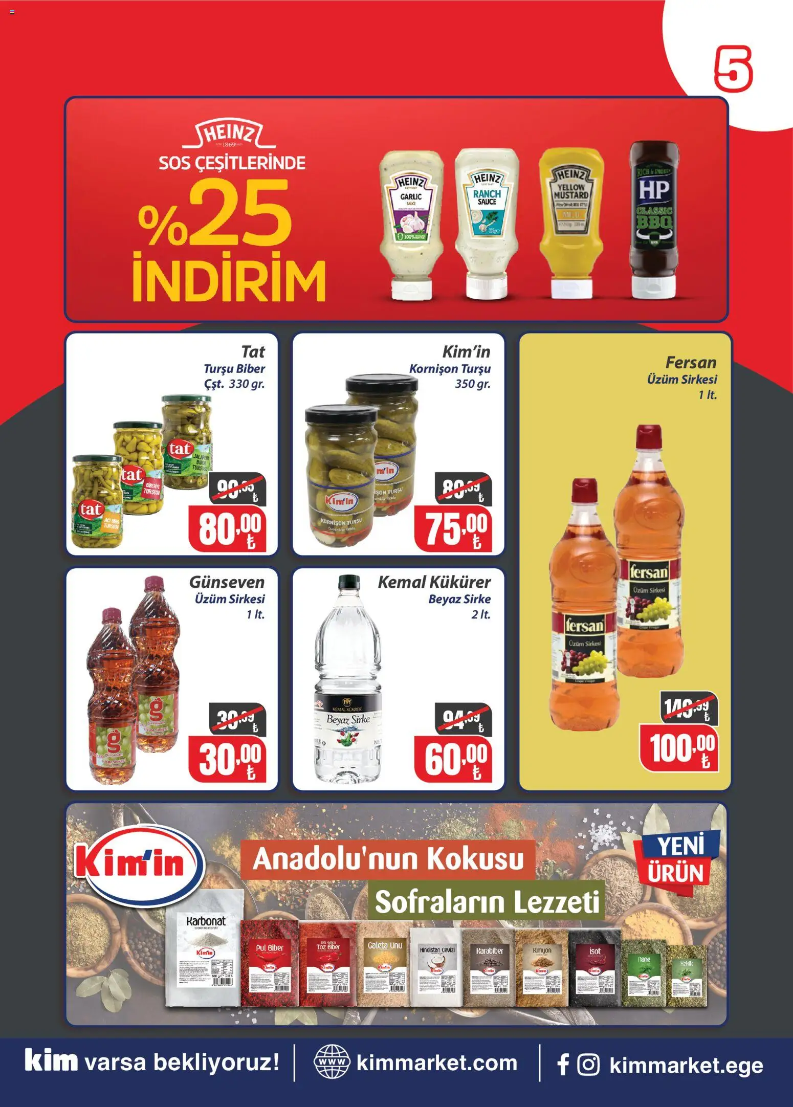 Kim Market Katalog - Ege Insert - 21 Eylül 2026 tarihinden itibaren geçerlidir | Sayfa: 5 | Ürünler: Hindistan Cevizi, Sirke, Sos, Üzüm