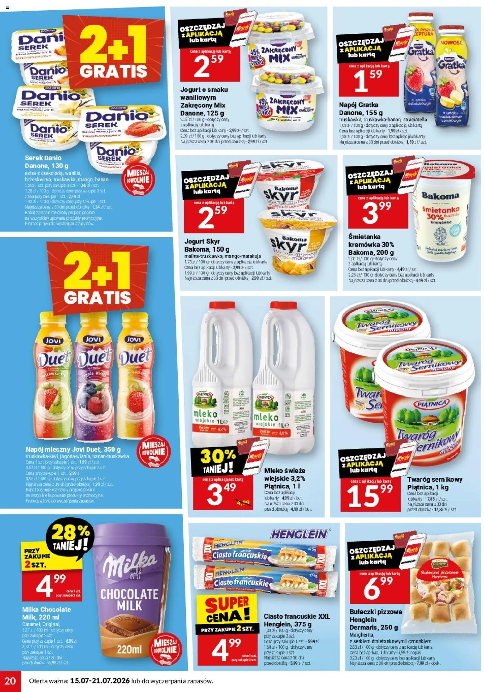 Twój Market gazetka od 15.07.2026 | Strona: 20 | Produkty: Karta, Mleko, Jogurt, Róż