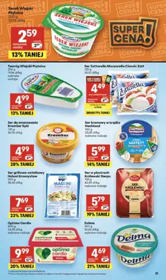 Pogląd oferty "Delikatesy Centrum gazetka" - ważna od 18.06.2026 | Strona: 21 | Produkty: Serek, Optima cardio, Serek wiejski, Ser