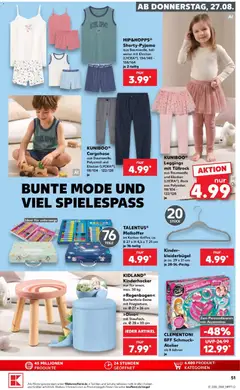Kaufland Prospekt ab 27.08.2026 gültig | Seite: 51 | Produkte: Cargohose, Kleiderbügel, Rock, Leggings