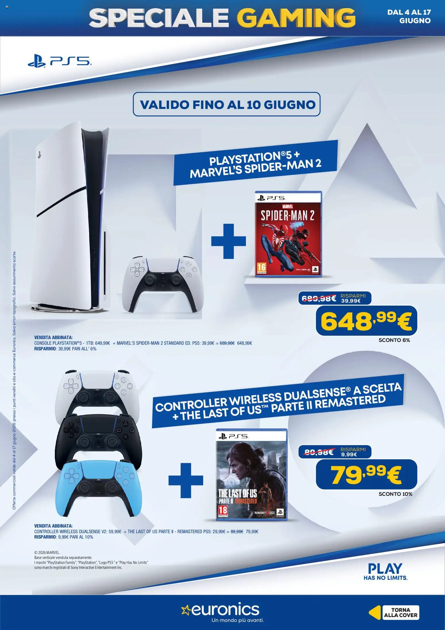 Volantino Euronics del 04.06.2026 | Pagina: 2 | Prodotti: The, Playstation