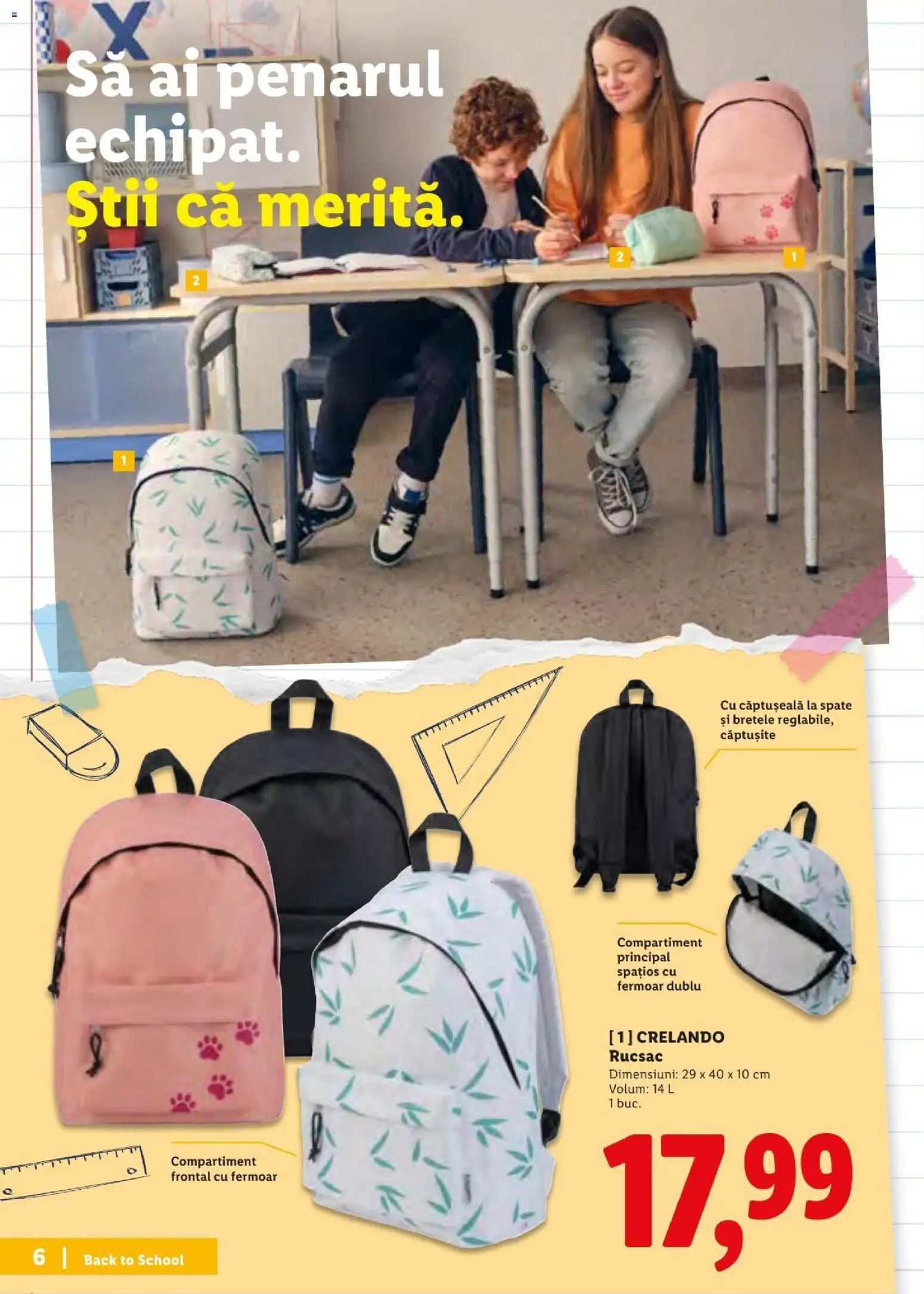 Noul catalog Lidl – valabil de la 10.08.2026 | Pagină: 6 | Produse: Rucsac
