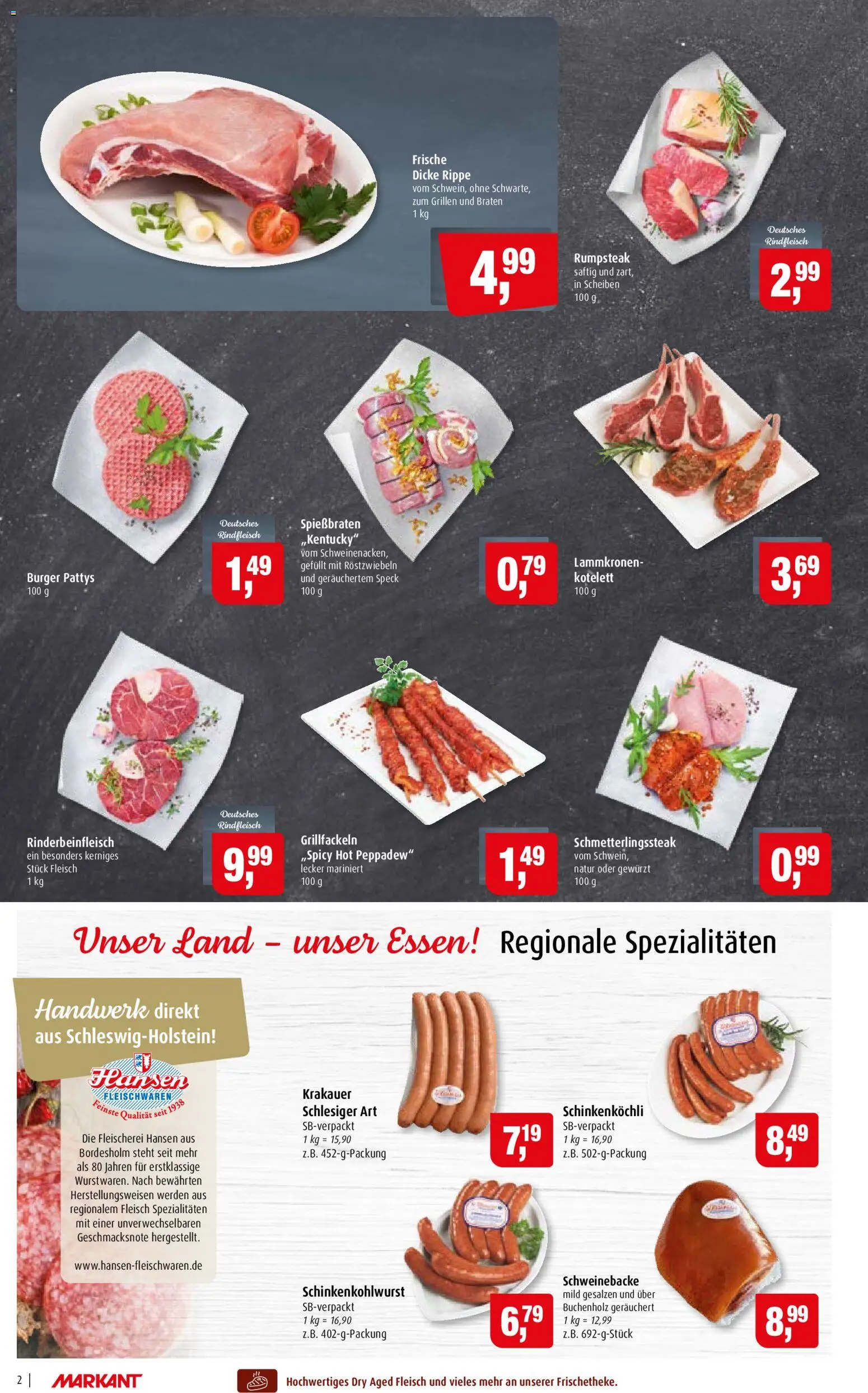 Markant Prospekt – gültig ab 07.09.2026 | Seite: 2 | Produkte: Spezialitäten, Burger, Rindfleisch, Fleisch