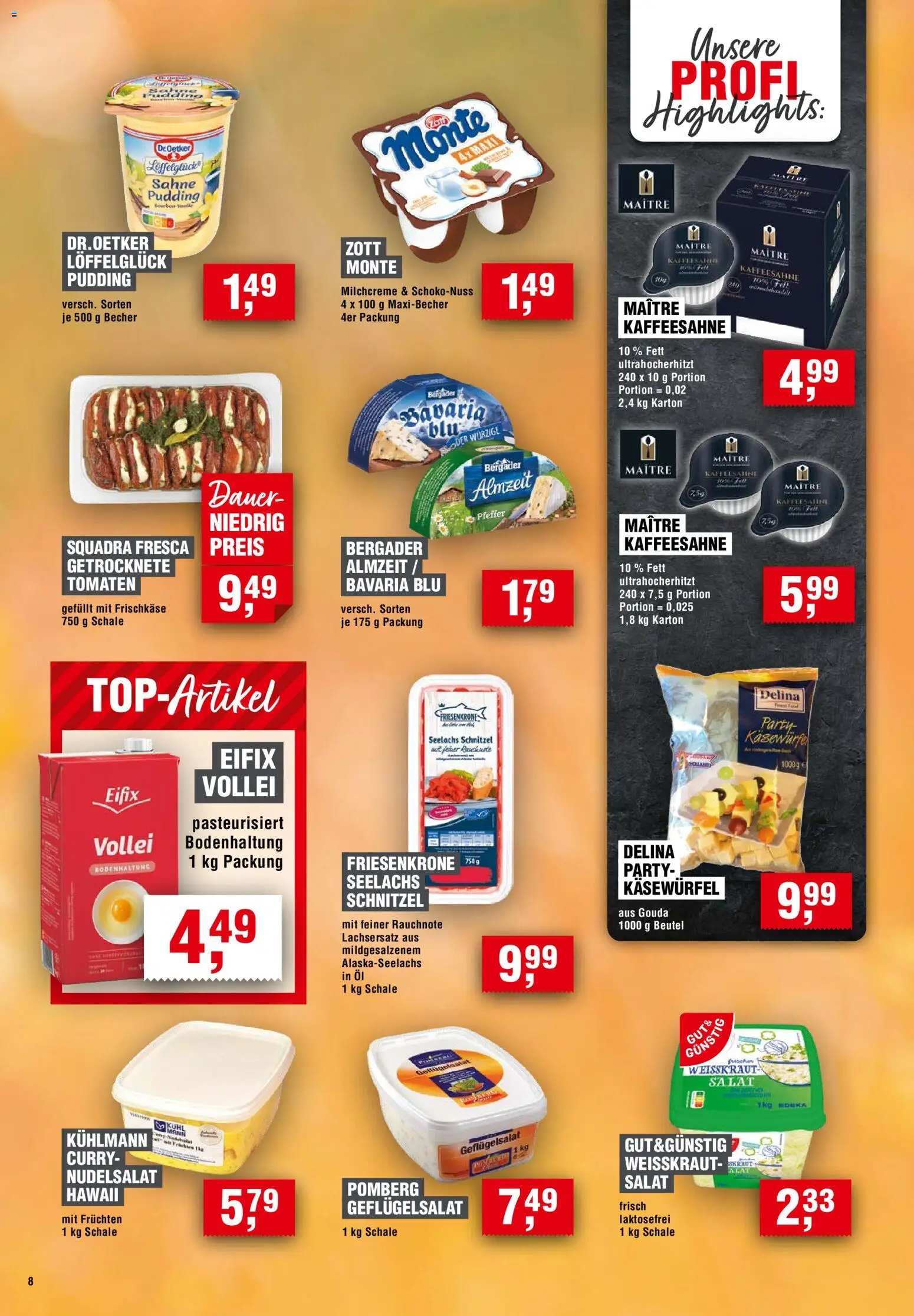 Handelshof Prospekt – gültig ab 15.10.2026 | Seite: 8 | Produkte: Öl, Tomaten, Schnitzel, Frischkase