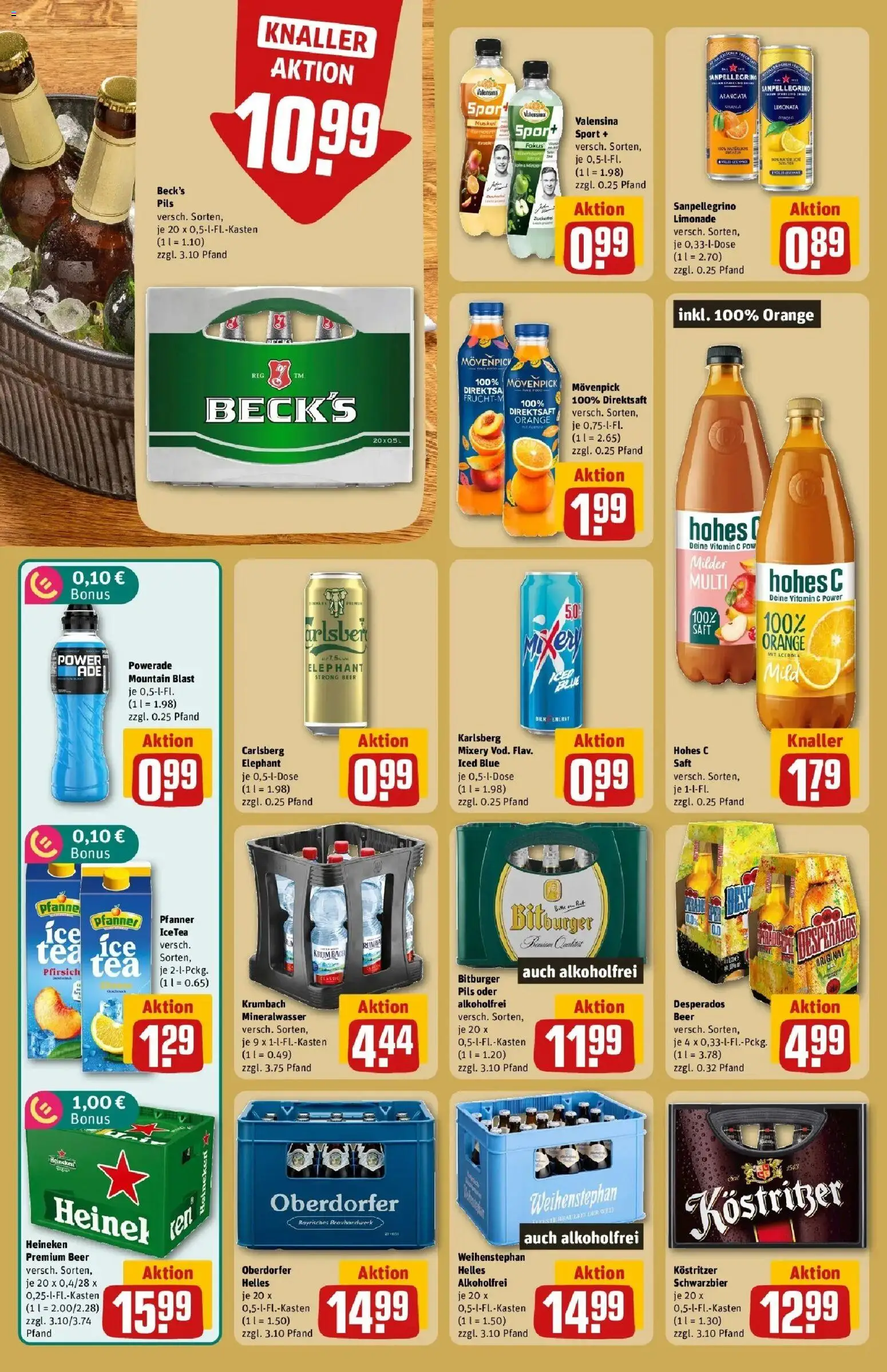 REWE Prospekt ab 31.08.2026 zum Blättern » Angebote | Seite: 20 | Produkte: Bitburger, Limonade, Powerade, Pfirsich