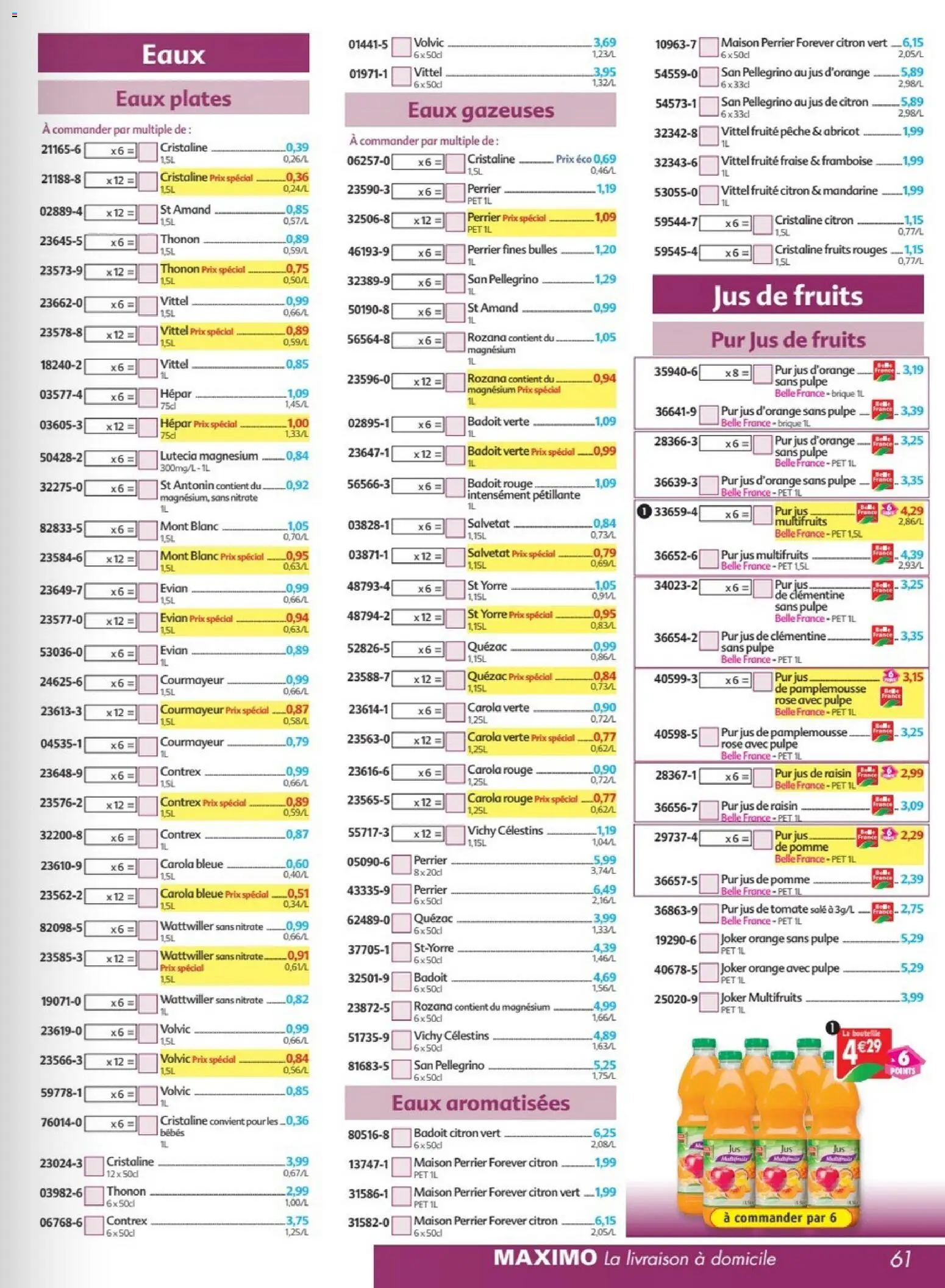 {H1} | Page: 61 | Produits: Clémentine, Fraise, Pêche, Contrex