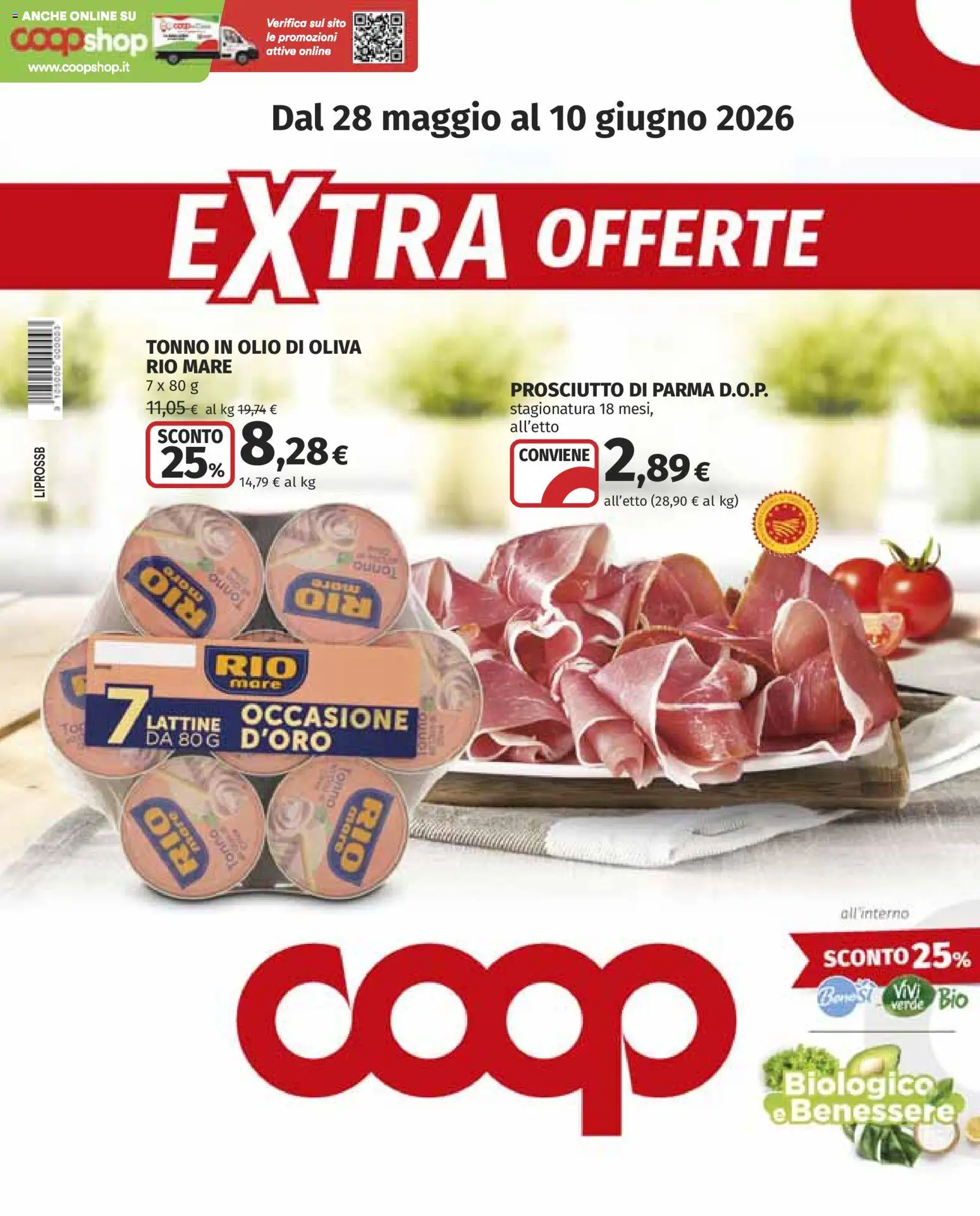 Volantino COOP del 28.05.2026 | Pagina: 1 | Prodotti: Prosciutto di Parma, Prosciutto, Tonno, Olio di Oliva
