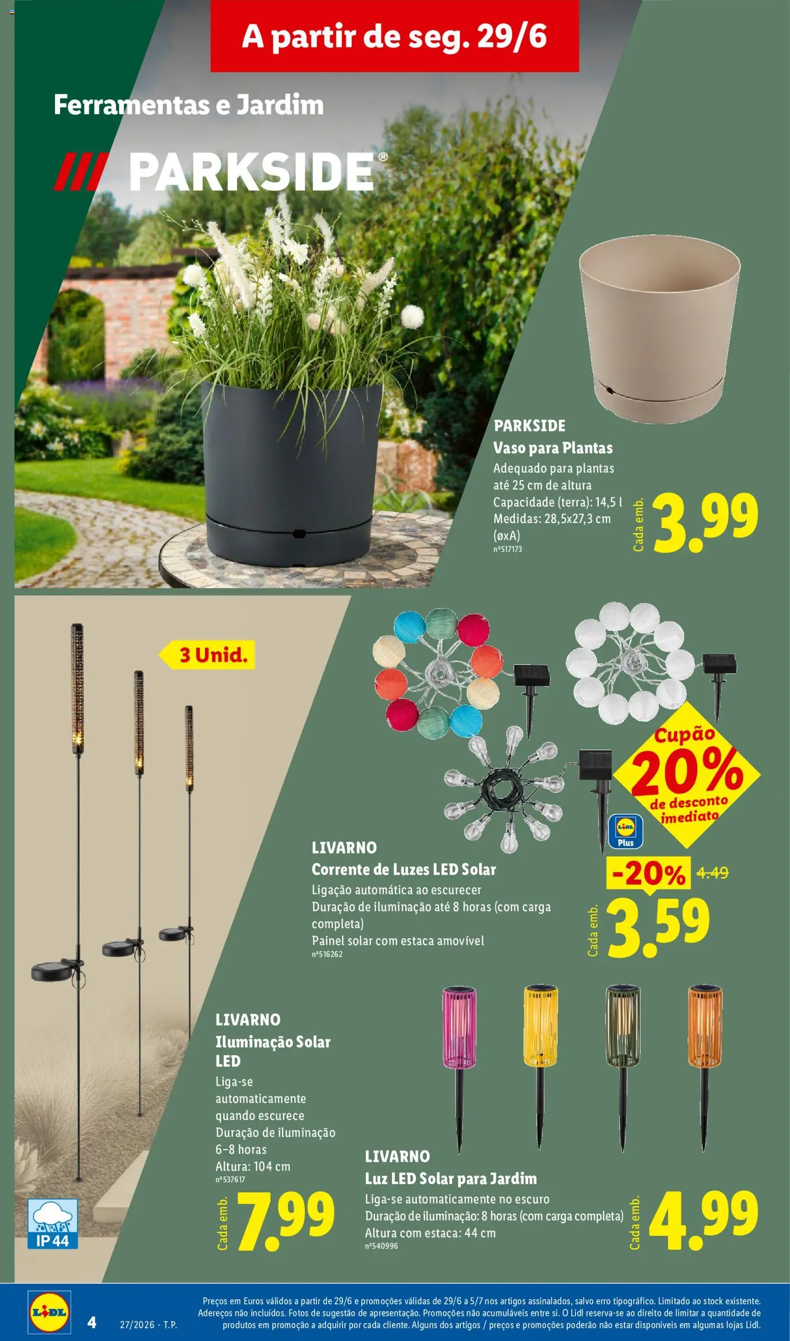 Lidl Novidades │ válido de 29/06/2026 | Página: 4 | Produtos: Ferramentas, Vaso