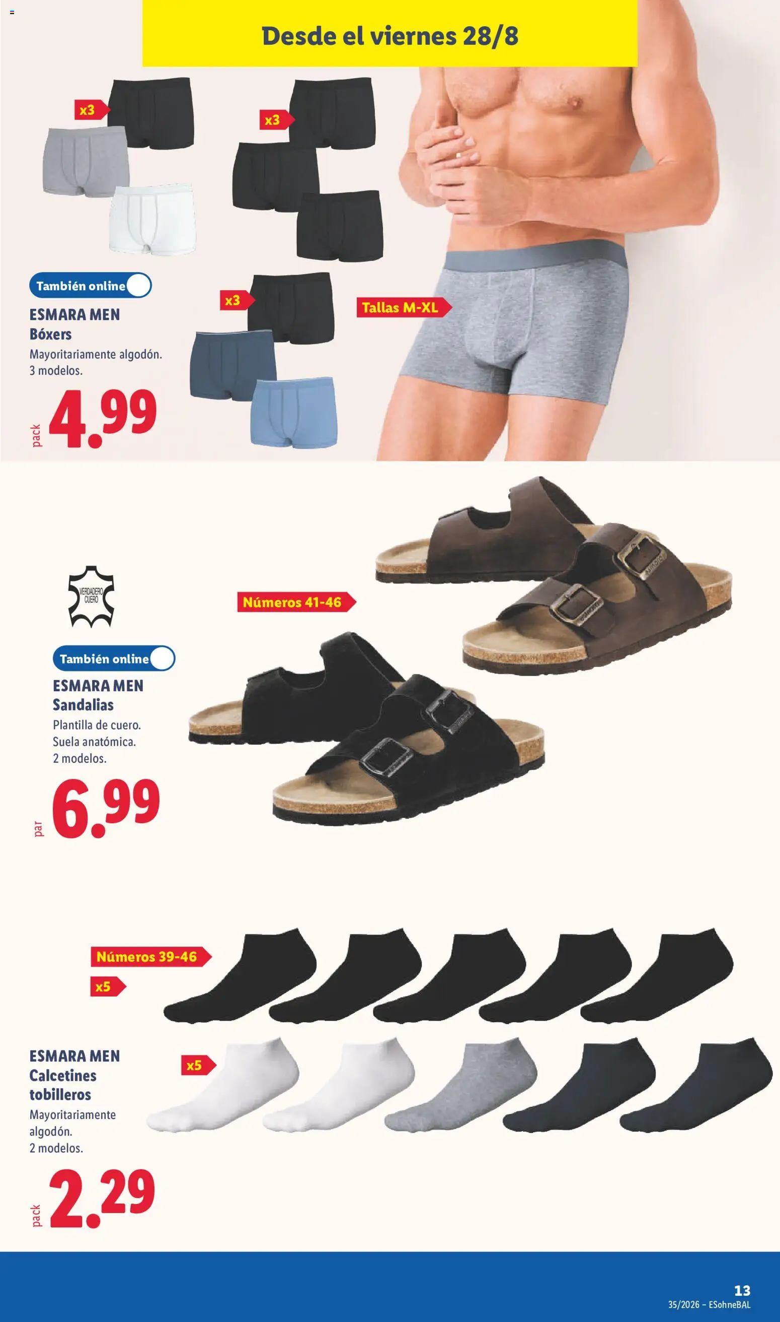 Lidl folleto de bazar │ válido desde el 24/08/2026 | Página: 25 | Productos: Boxers, Sandalias, Calcetines
