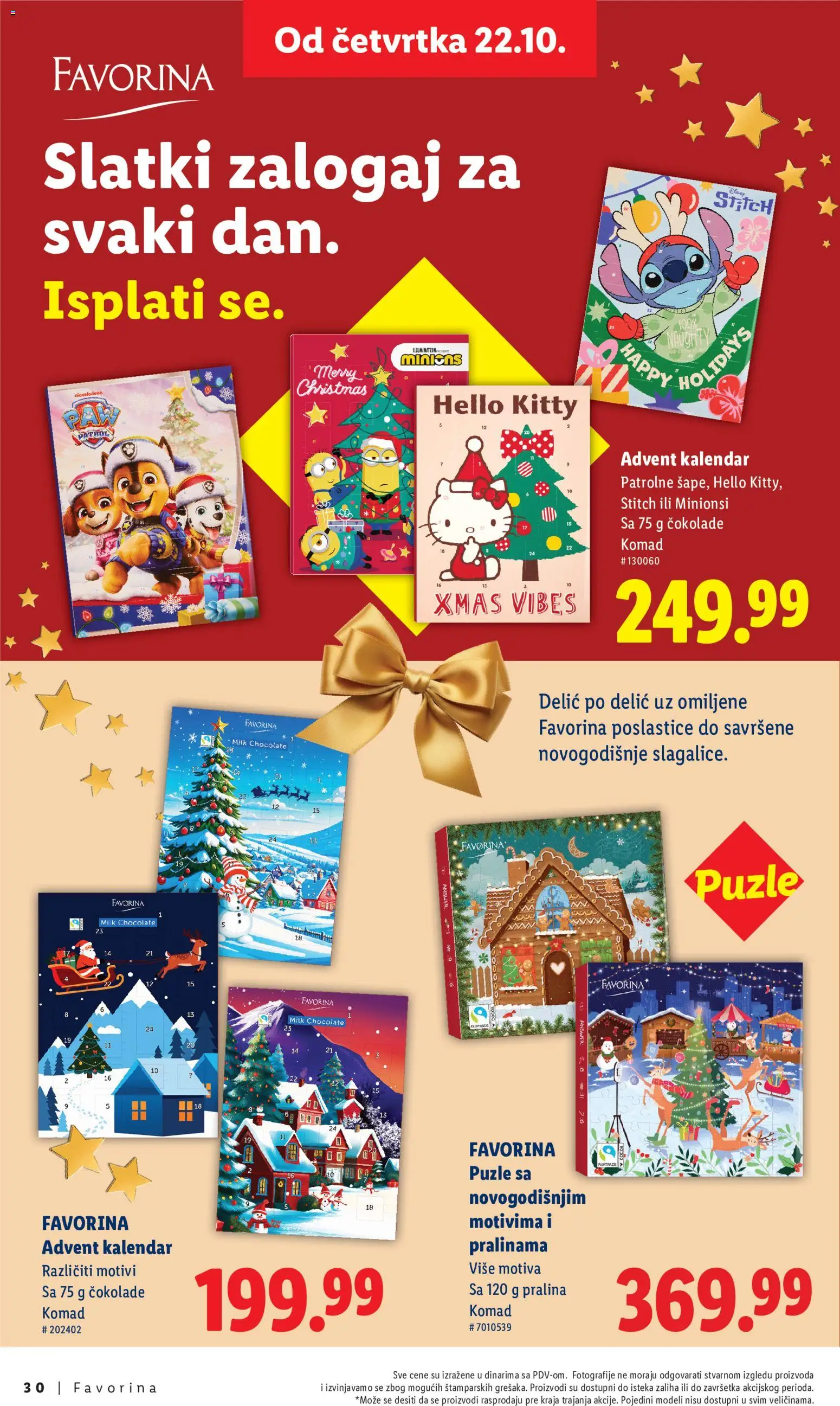 Lidl katalog - važi od 22.10.2026 | Strana: 30 | Proizvode: Advent kalendar