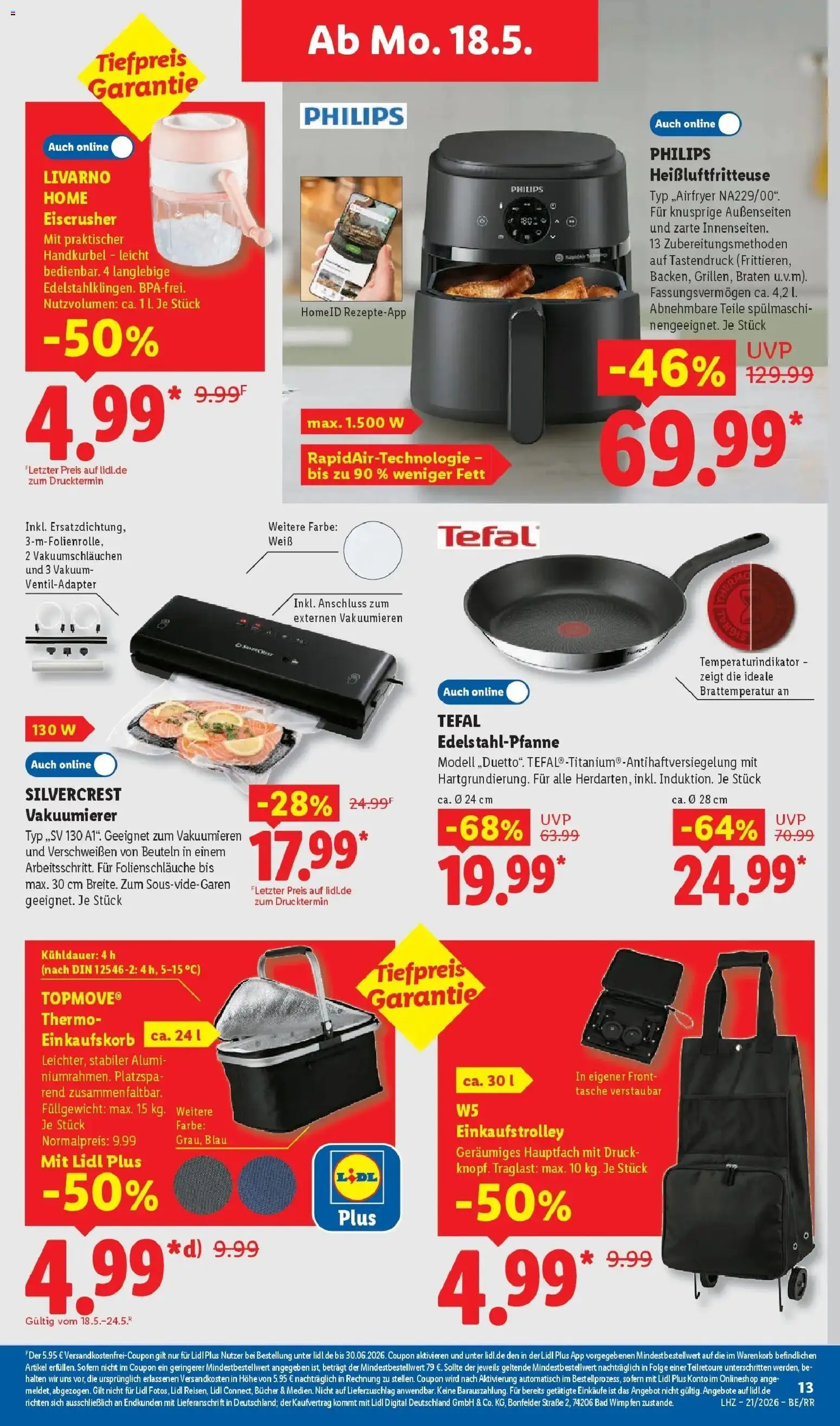 Lidl Prospekt Zülpich – gültig ab 17.05.2026 | Seite: 29 | Produkte: Tasche, Philips, Bad, Heißluftfritteuse