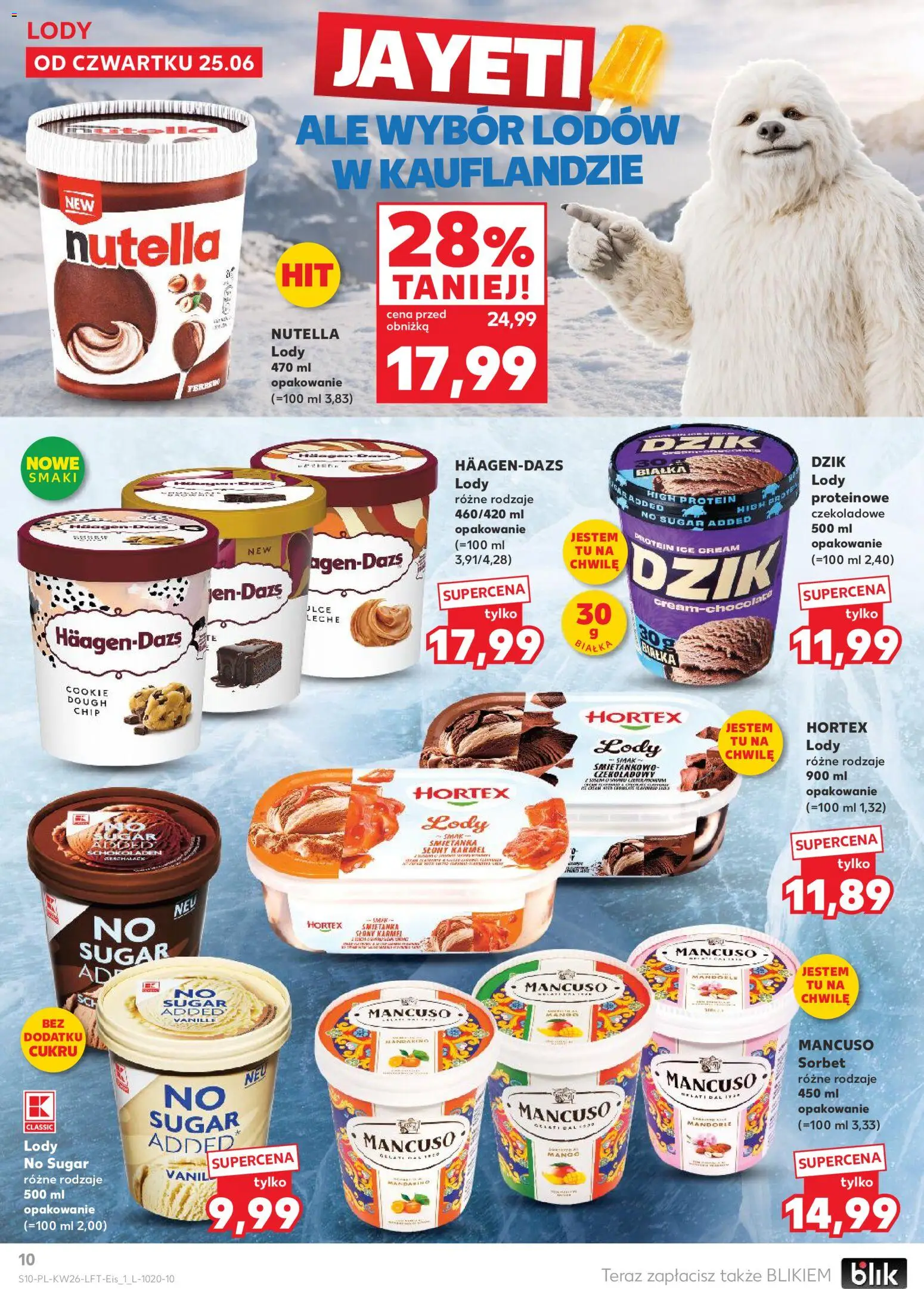 Kaufland Polsko leták od 25.06.2026 | Strana: 10 | Produkty: Mango, Protein, Sorbet, Nutella