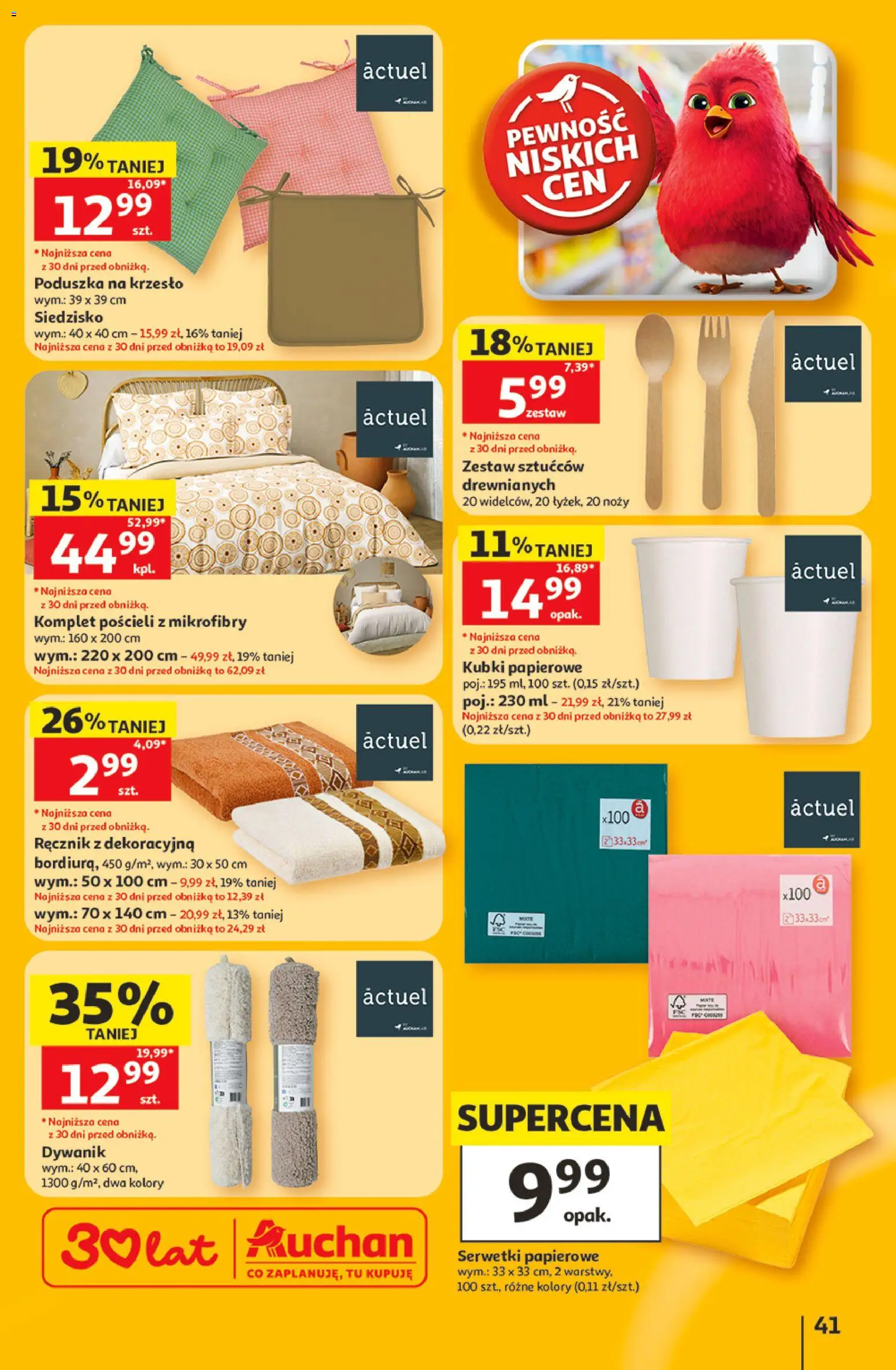 Auchan gazetka - 30 Lat Hipermarket od 11.06.2026 | Strona: 41 | Produkty: Poduszka, Krzesło
