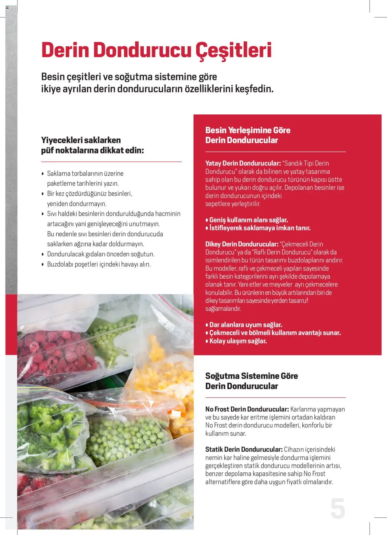 Arçelik Katalog - Dondurucu Kullanımında Püf Noktaları - 16 Mart 2023 tarihinden itibaren geçerlidir | Sayfa: 5