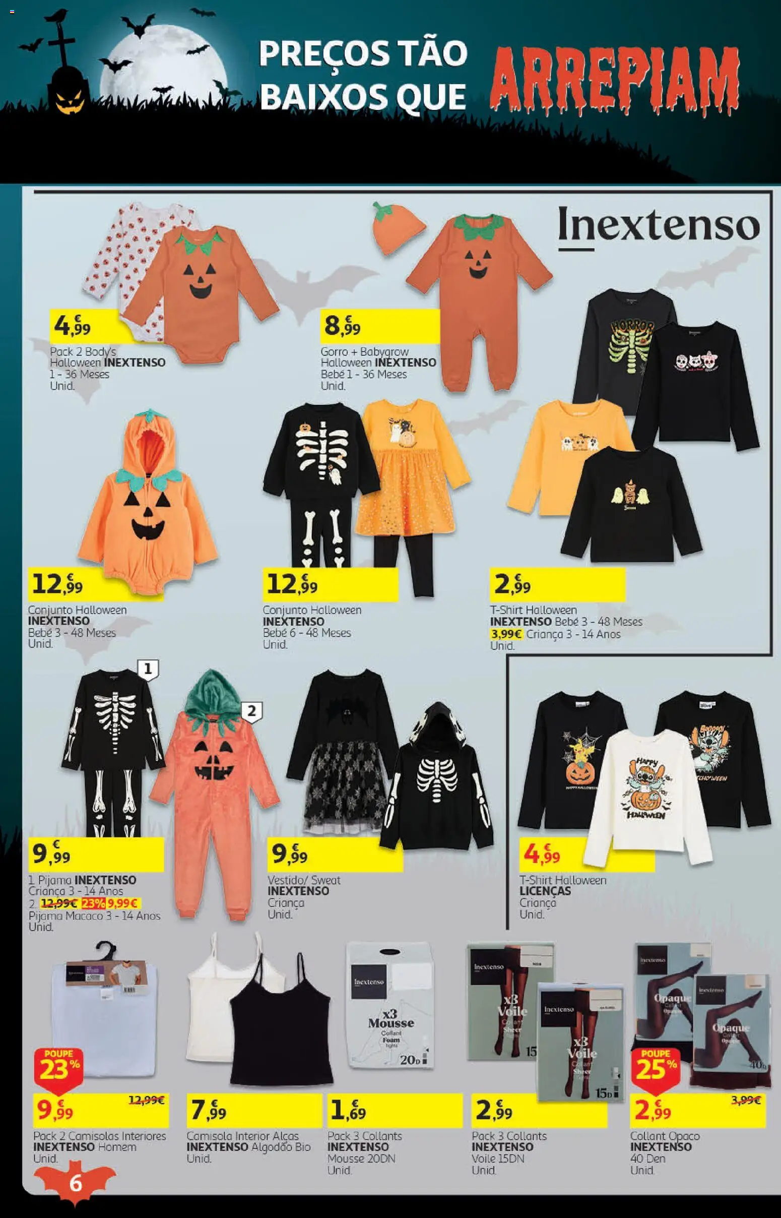 Auchan Halloween │ válido de 21/10/2026 | Página: 6 | Produtos: Algodão, Pijama, Camisola, Gorro