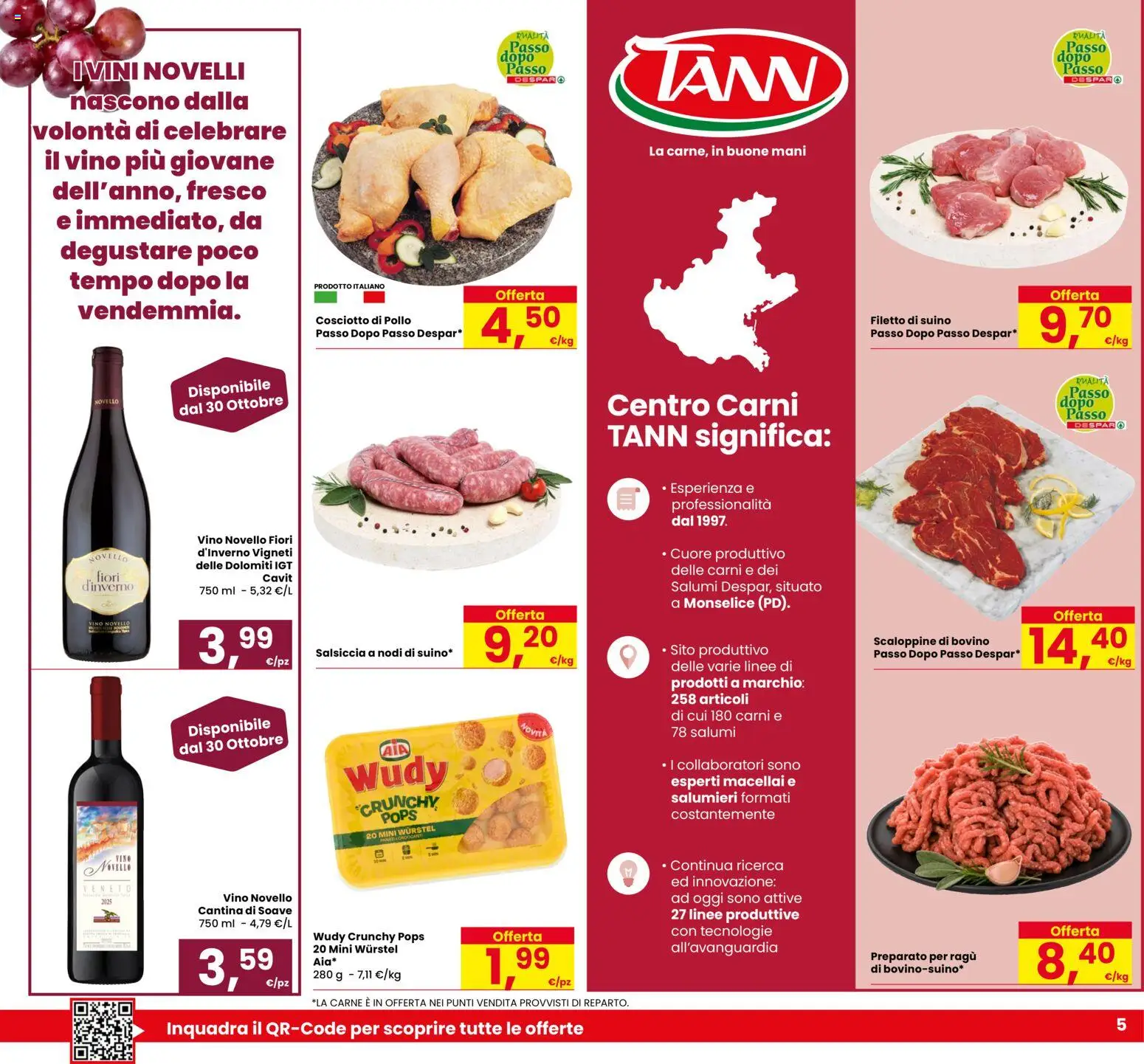 Volantino Eurospar del 29/10/2026 | Pagina: 5 | Prodotti: Pollo, Salsiccia, Vino, Fiori