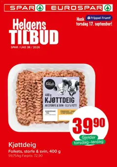 Forhåndsvisning av Spar Helgens Tilbud gyldig fra 17/09/2026