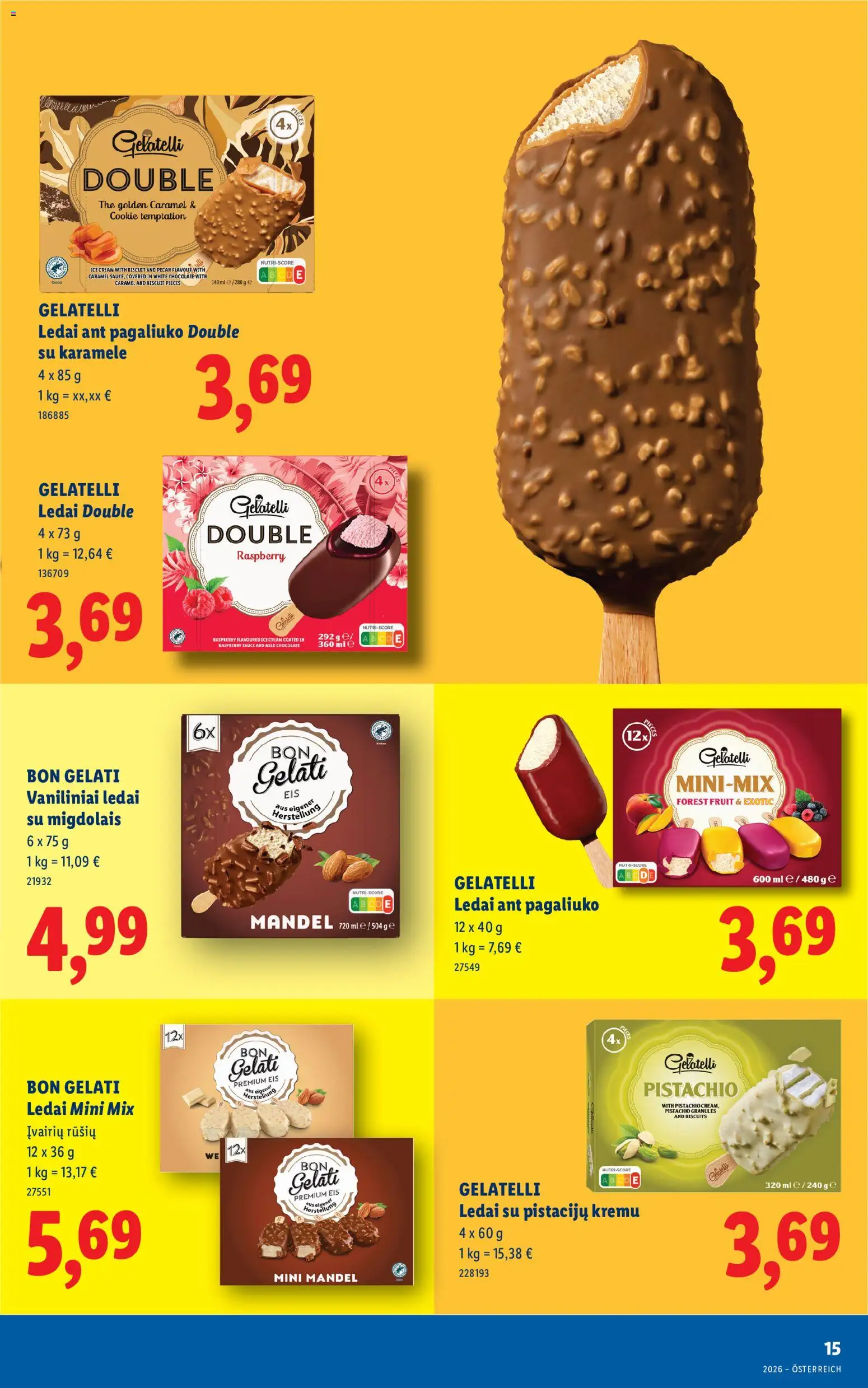 LIDL akcijos nuo 08.06.2026 | Puslapis: 15 | Prekių: Ledai