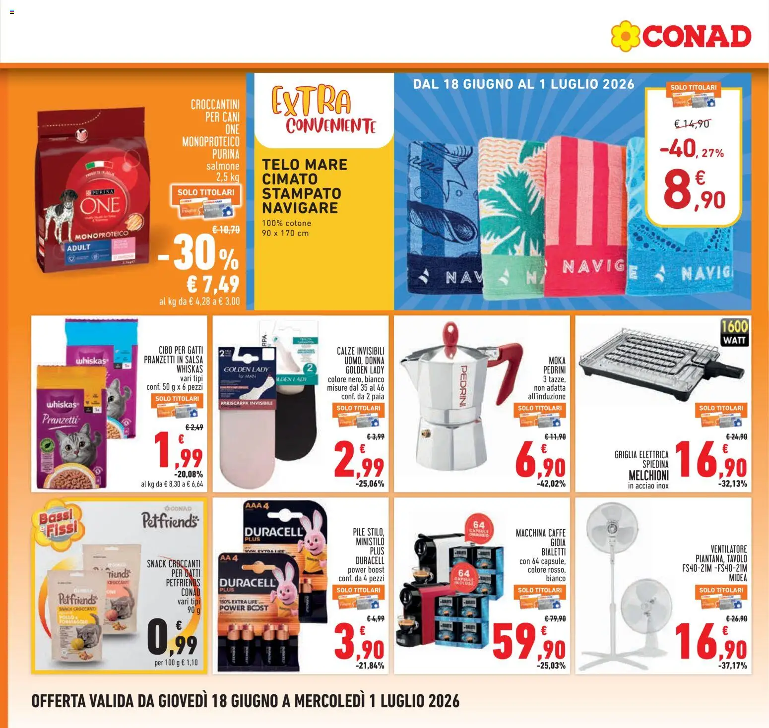 Volantino Conad del 18.06.2026 | Pagina: 20 | Prodotti: Pile, Caffè, Griglia, Tavolo