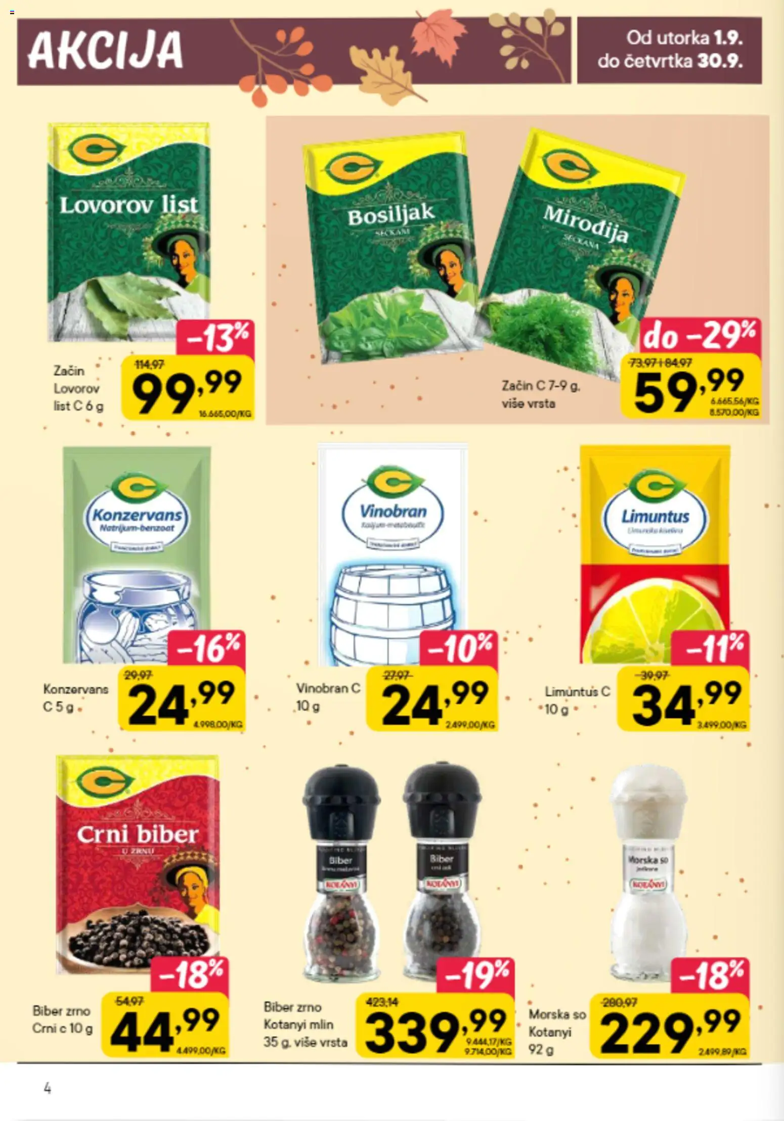 PerSu katalog - važi od 01.09.2026 | Strana: 4 | Proizvode: Mlin, List, So, Crni biber