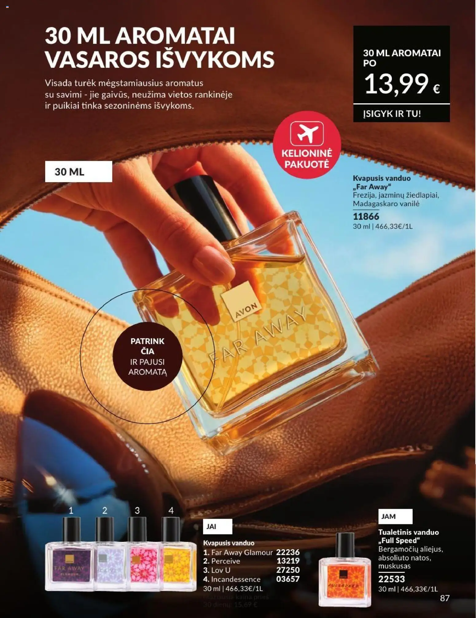 AVON akcijos nuo 2026.07.01 | Puslapis: 87 | Prekių: Kvapusis vanduo, Tualetinis vanduo