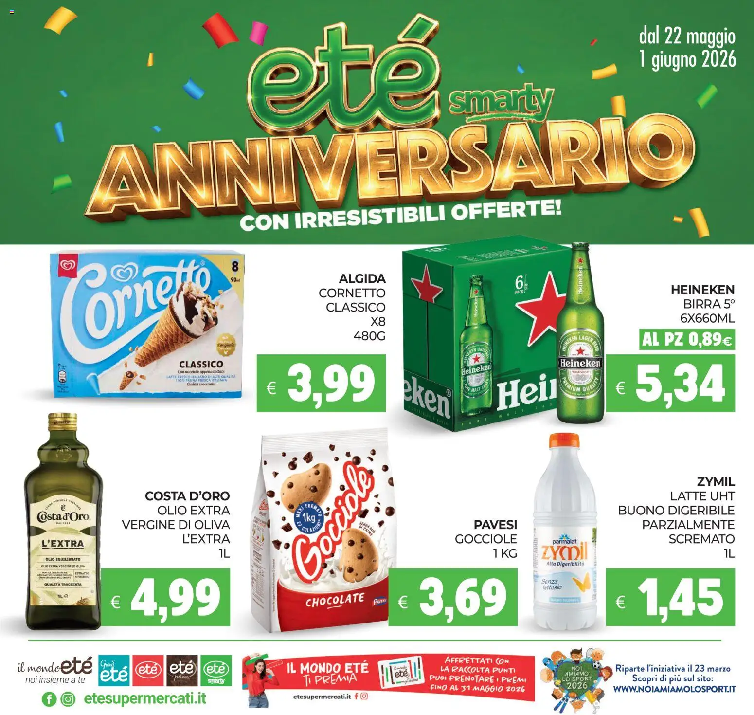 Volantino Eté del 22.05.2026 | Pagina: 1 | Prodotti: Birra, Olio, Nocciole, Olio extra vergine