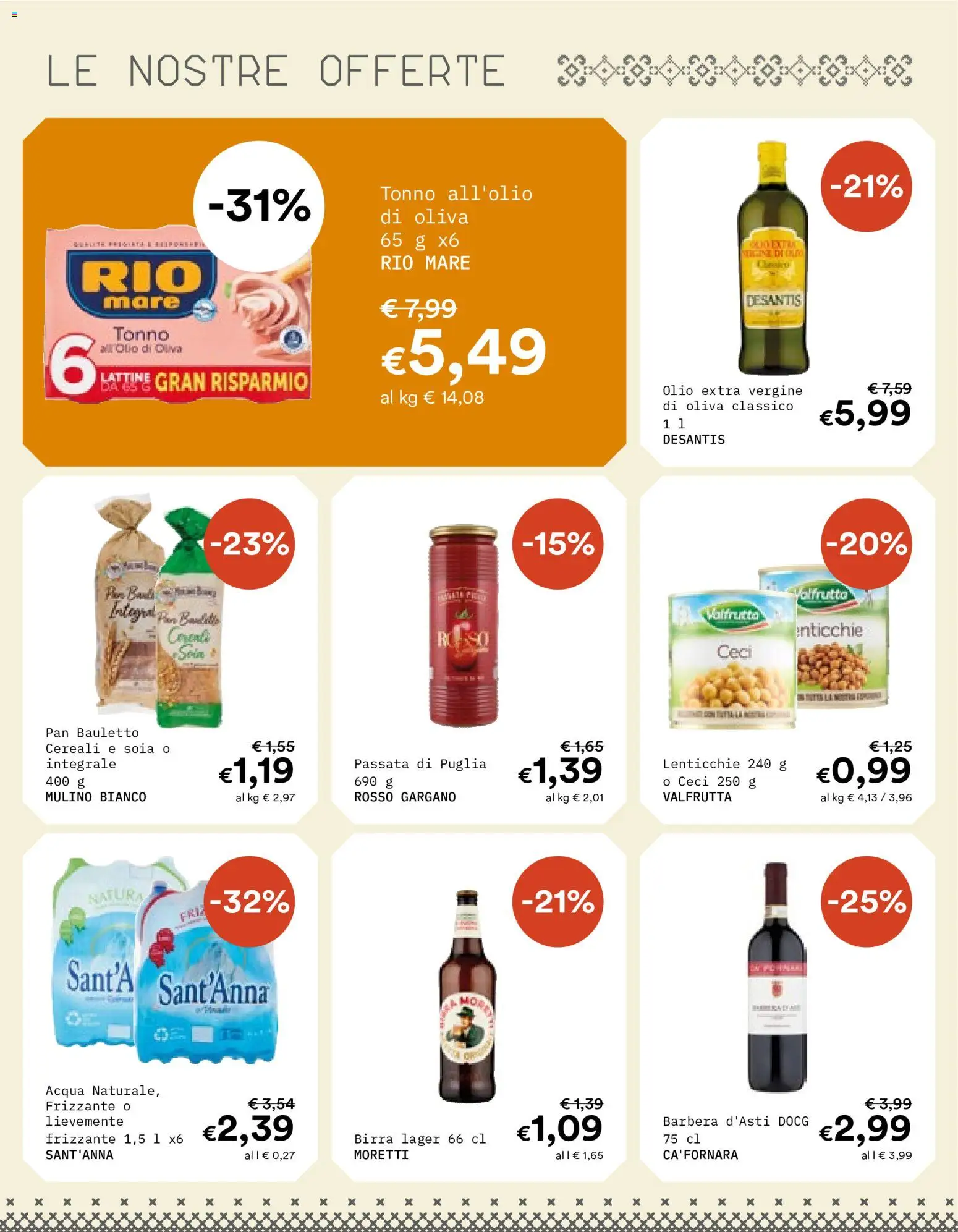 Volantino Borello Supermercati del 09/09/2026 | Pagina: 10 | Prodotti: Birra, Cereali, Ceci, Lenticchie
